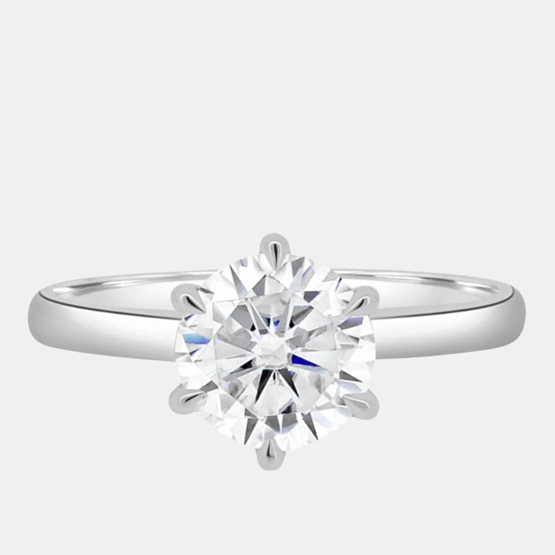 1.5 cts Round Lab Grown Diamond 18k White Gold Wedding Ring Size 52