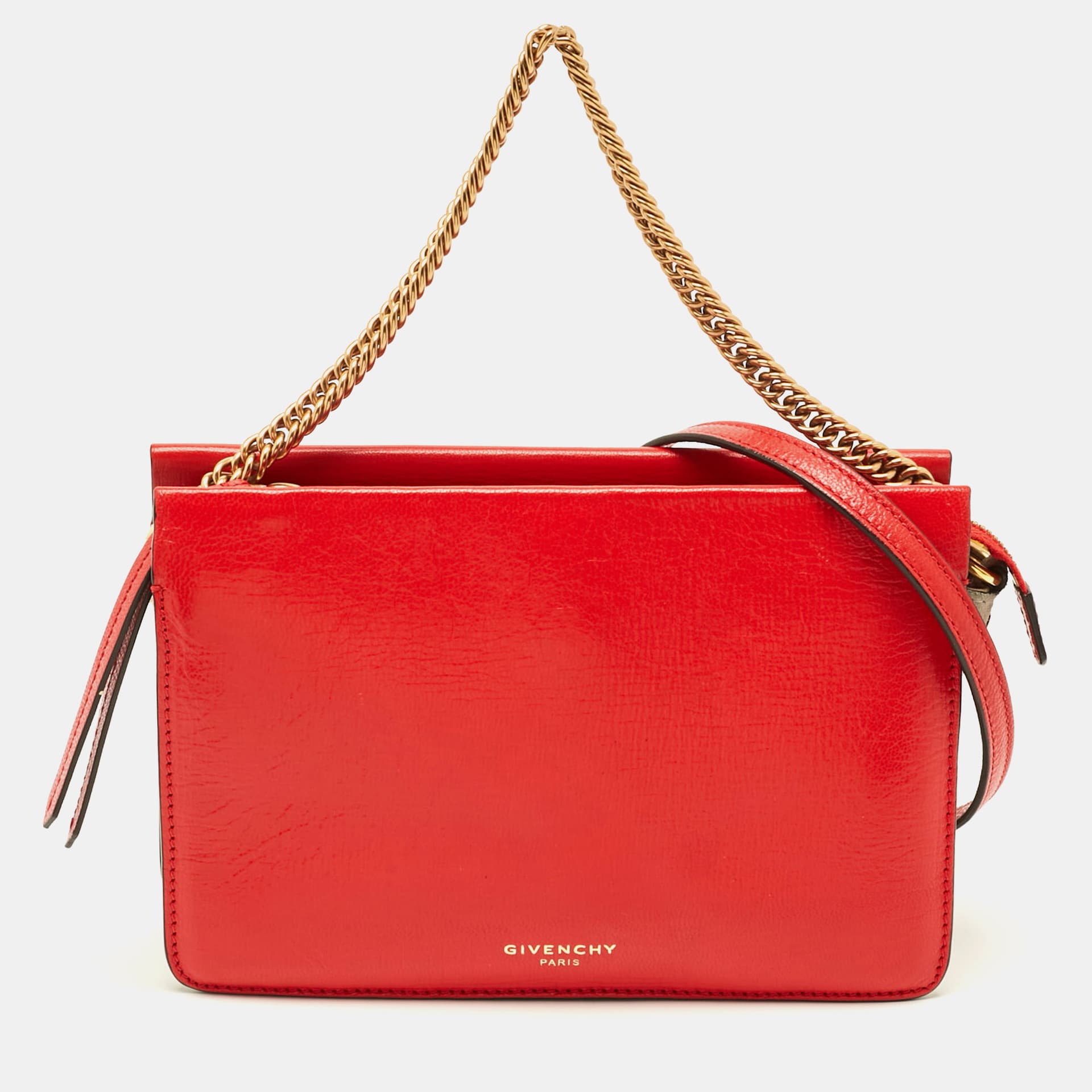 Givenchy Cross 3 Red Leather and Suede Shoulder Bag