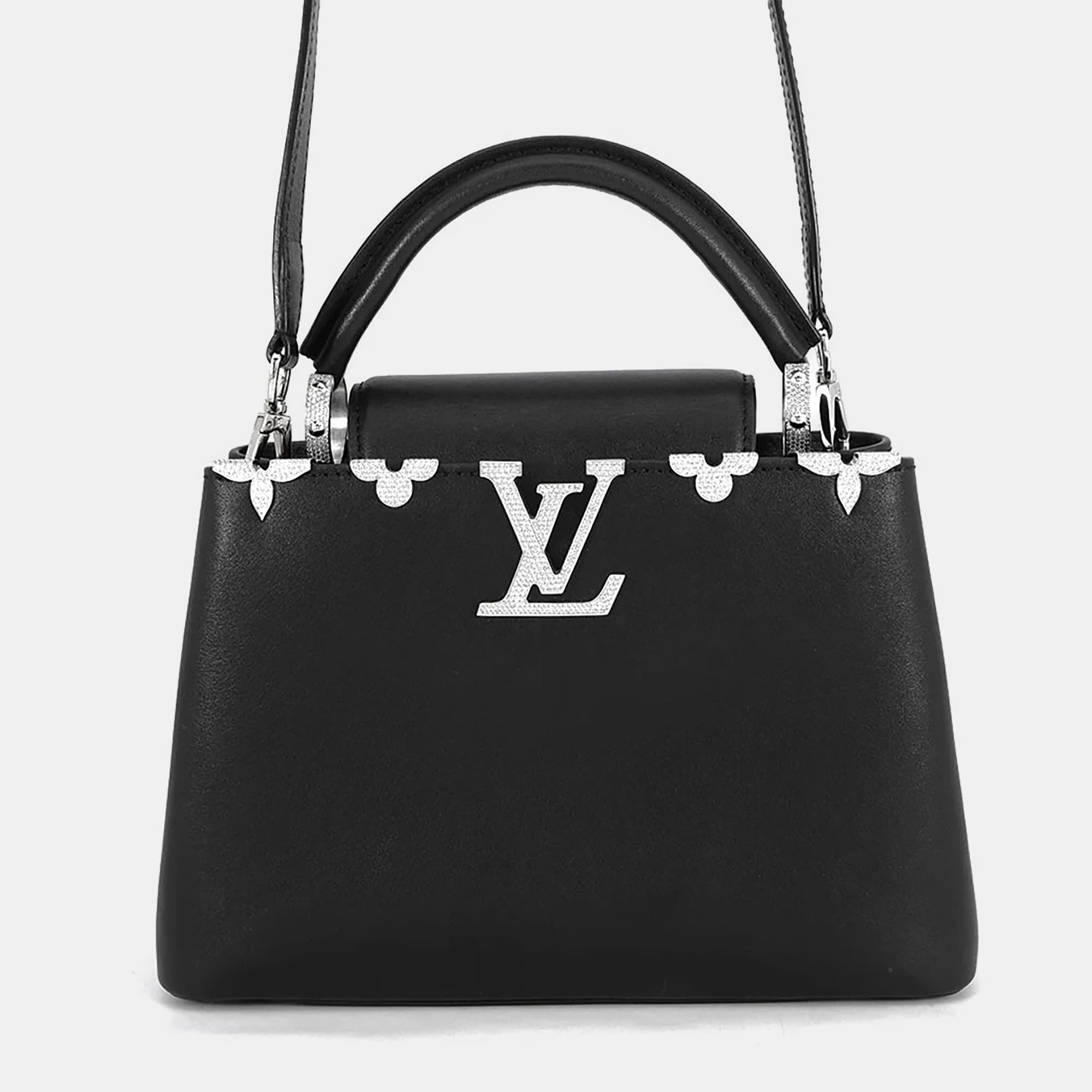 Louis Vuitton Parnassea Capucines Swarovski Black Smooth Calf Leather Swarovski Size Bb