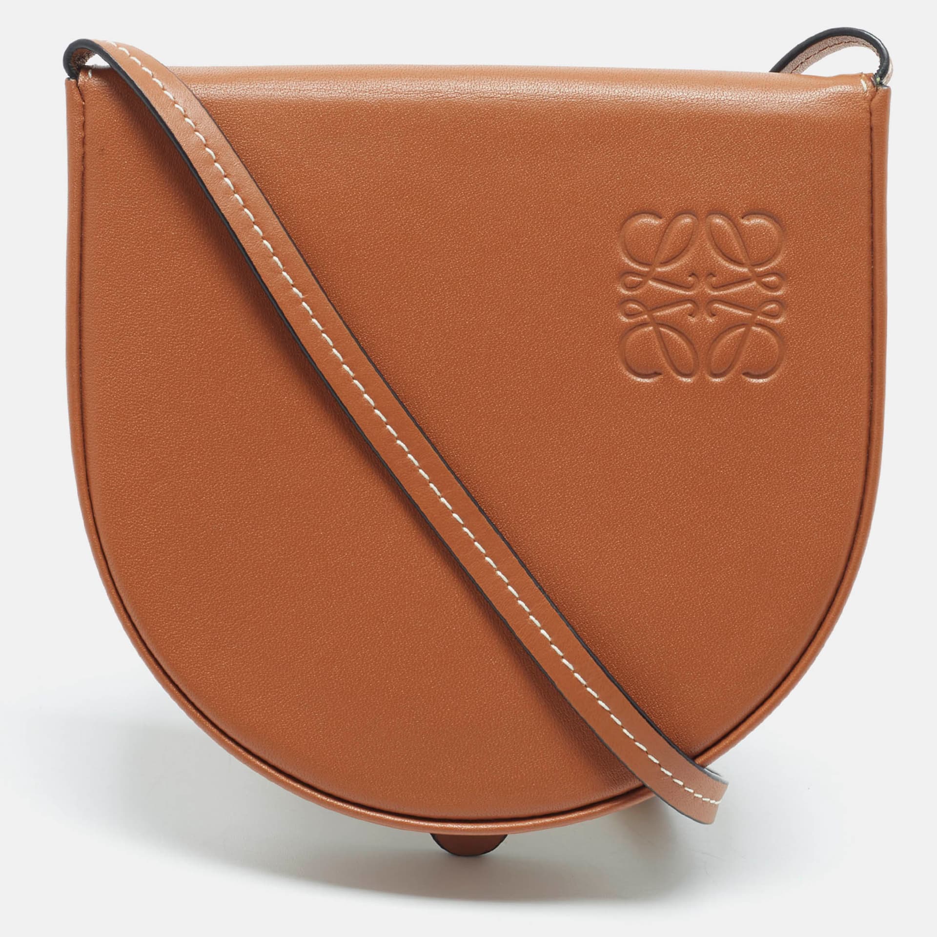 Loewe Mini Heel Brown Leather Crossbody Bag