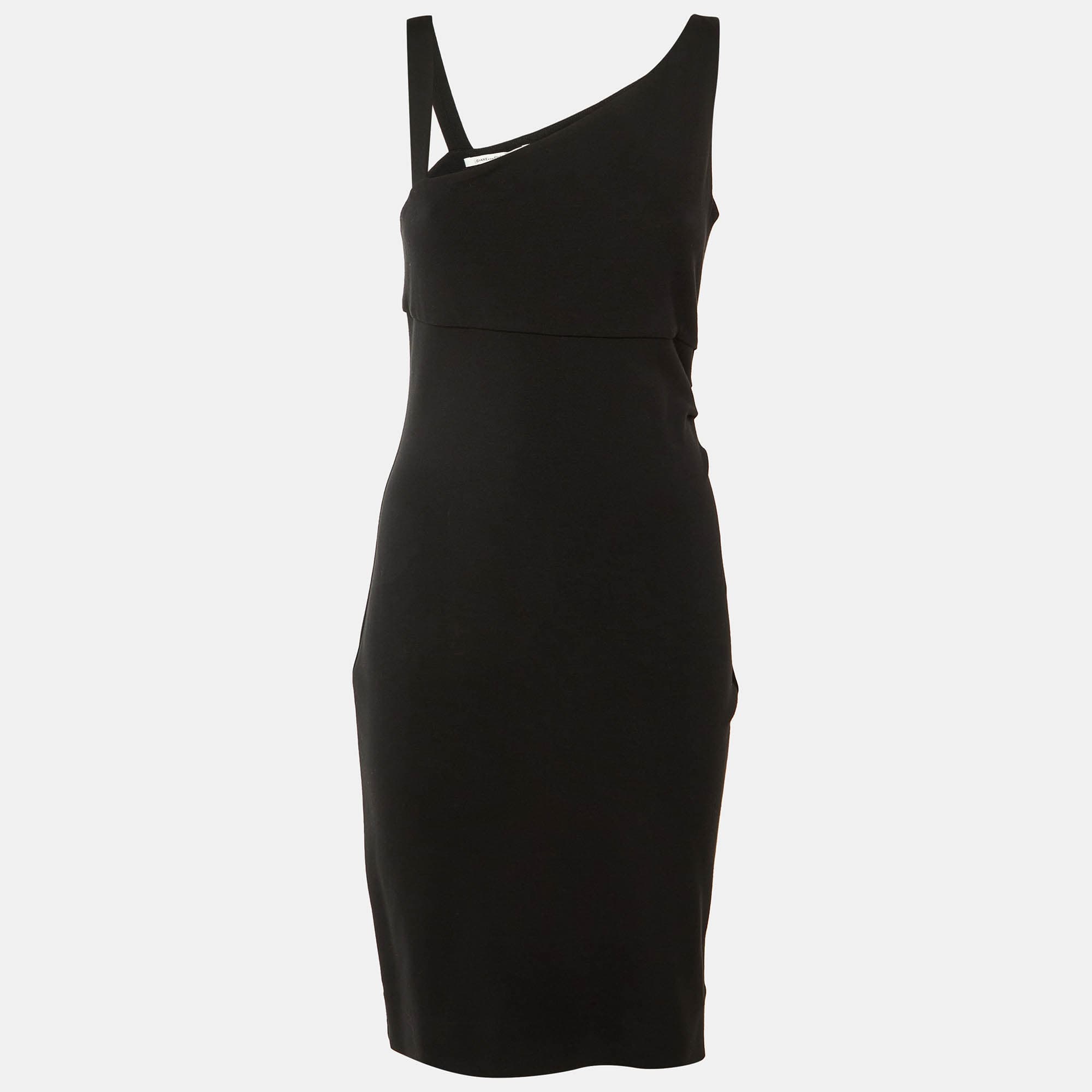 Diane Von Furstenberg Black Stretch Knit Sleeveless Nomie Dress M