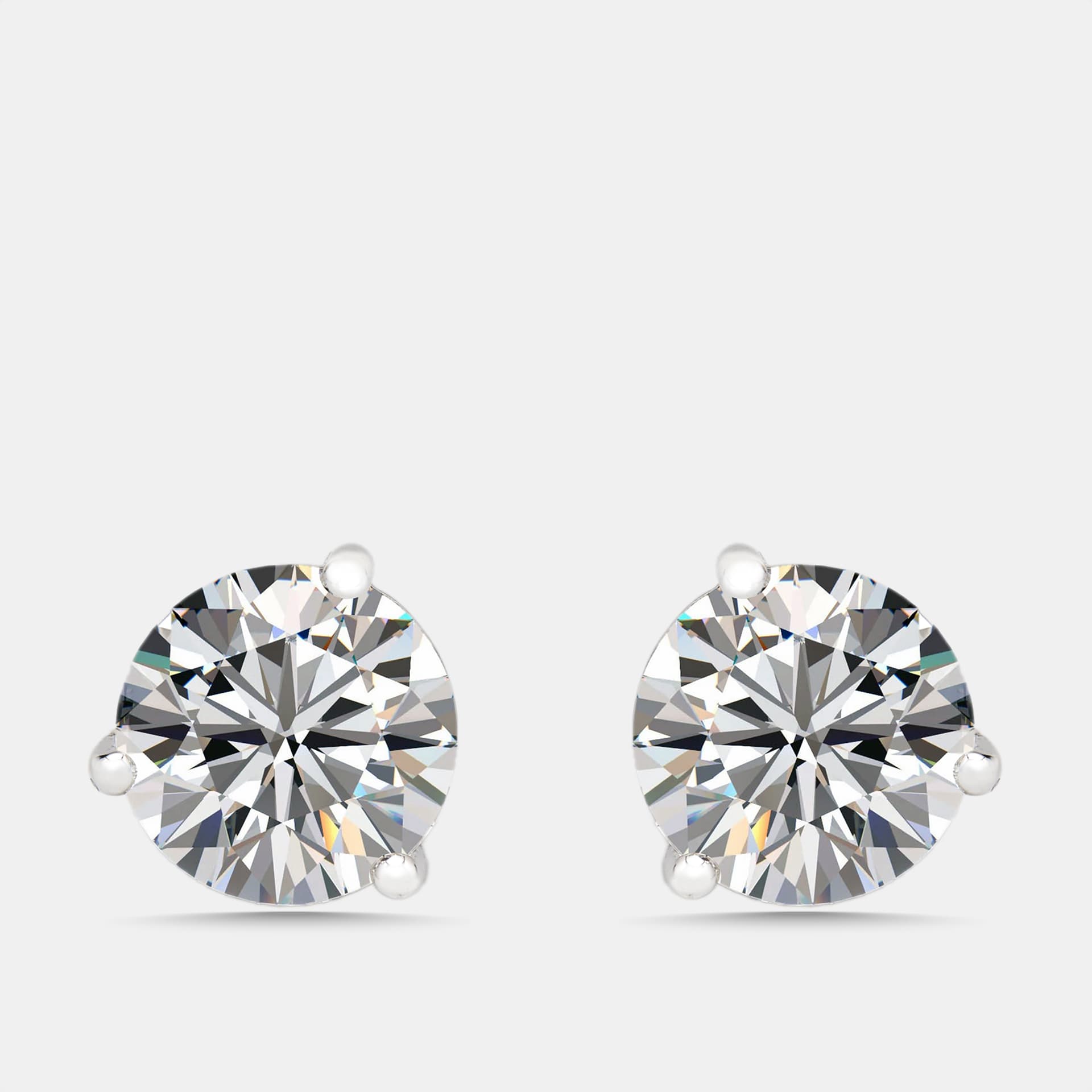 4 cts Round Lab Grown Diamonds 18k White Gold Earrings
