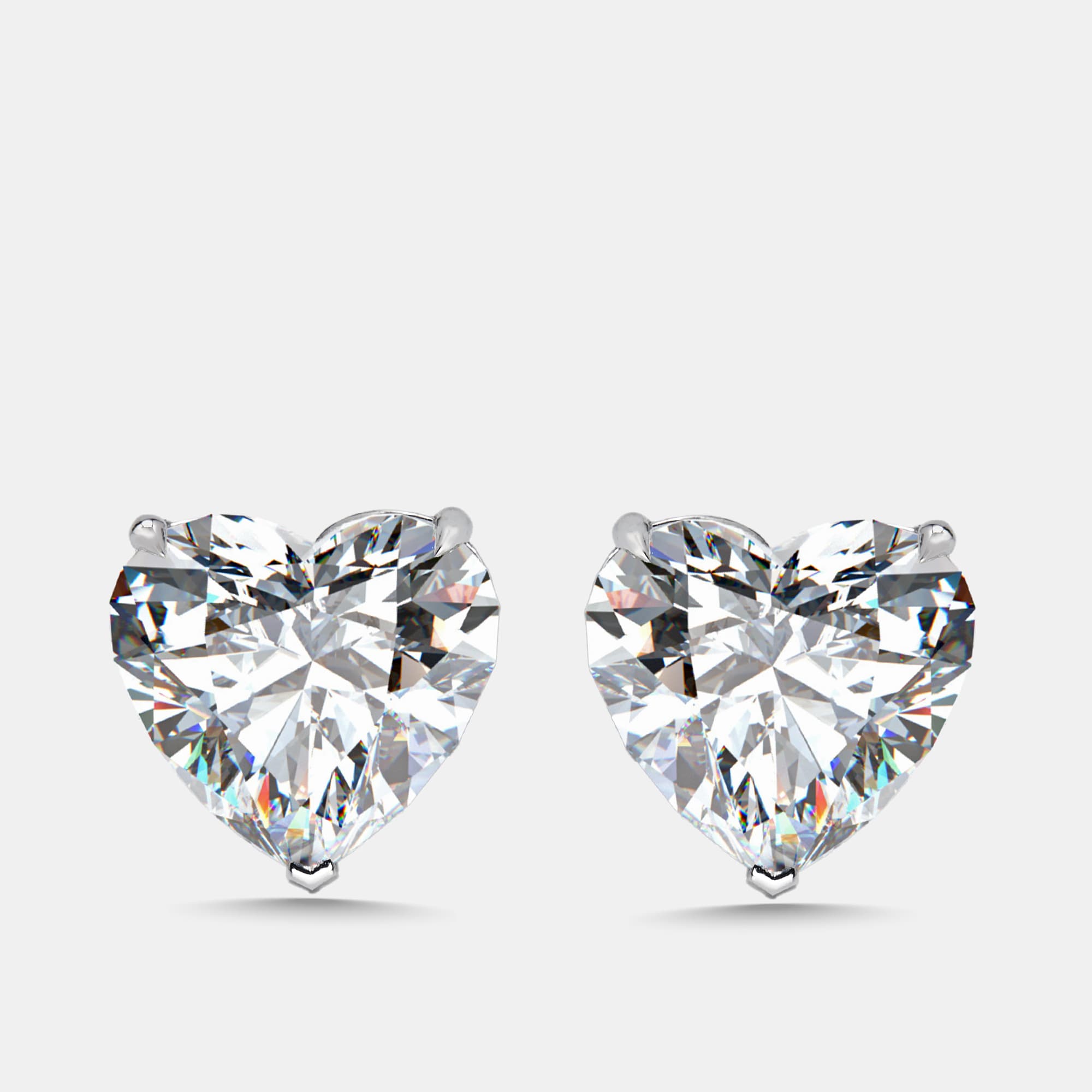 10 cts Heart Lab Grown Diamonds 18k White Gold Earrings