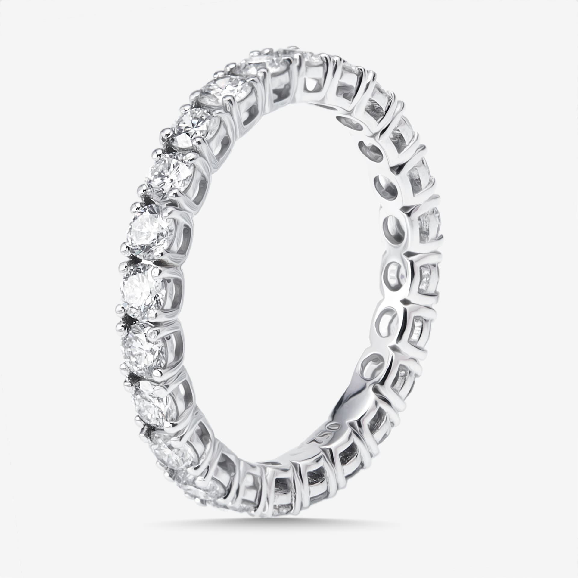 1.5 cts Round Lab Grown Diamonds 18k White Gold Ring Size 53