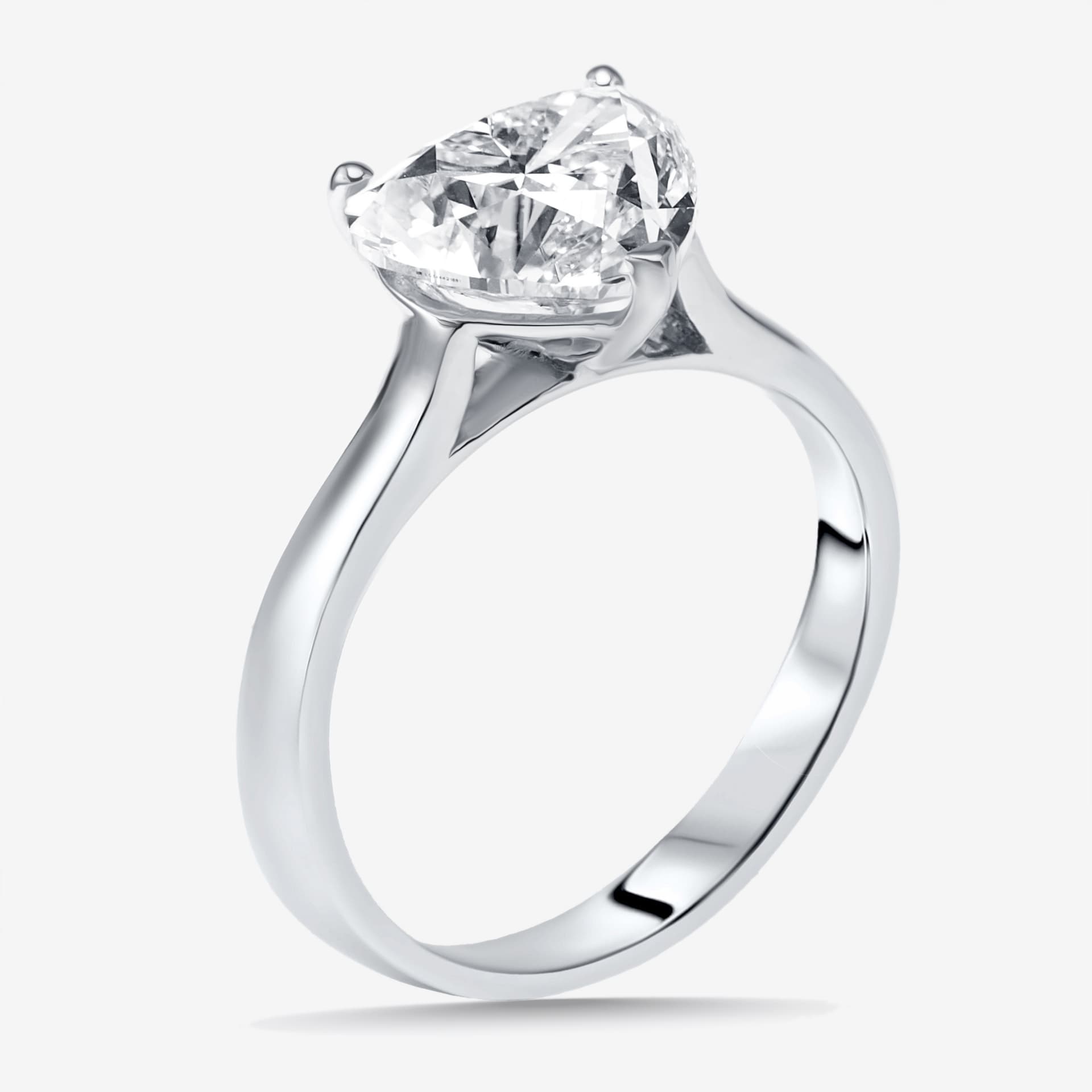3 cts Heart Lab Grown Diamonds 14k White Gold Ring Size 54