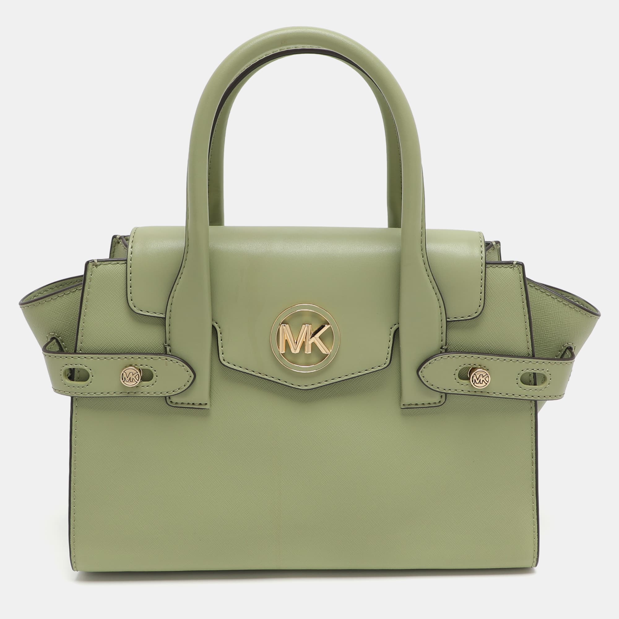 Michael Kors Carmen Green Leather Satchel