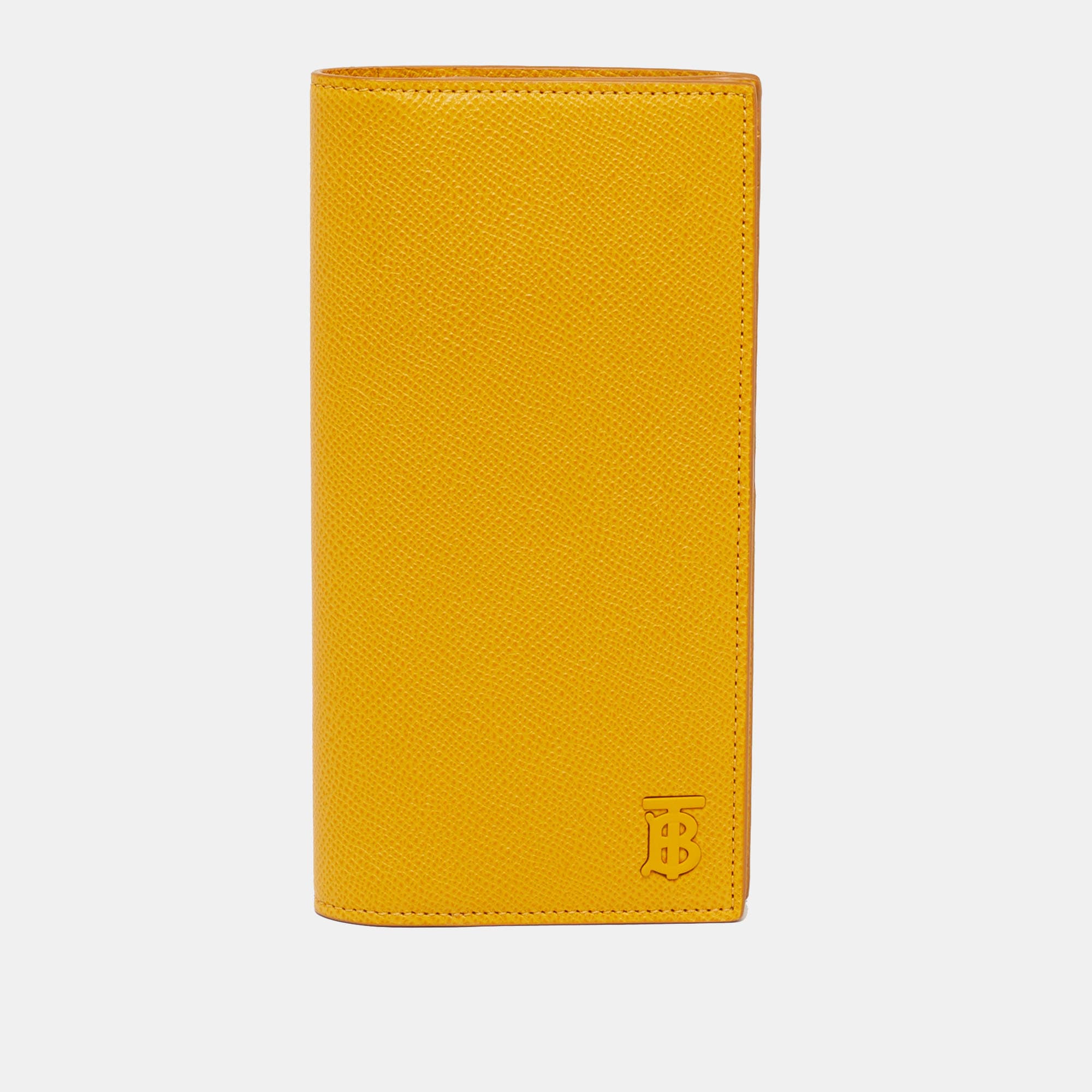 Burberry TB Yellow Grainy Leather Long Wallet