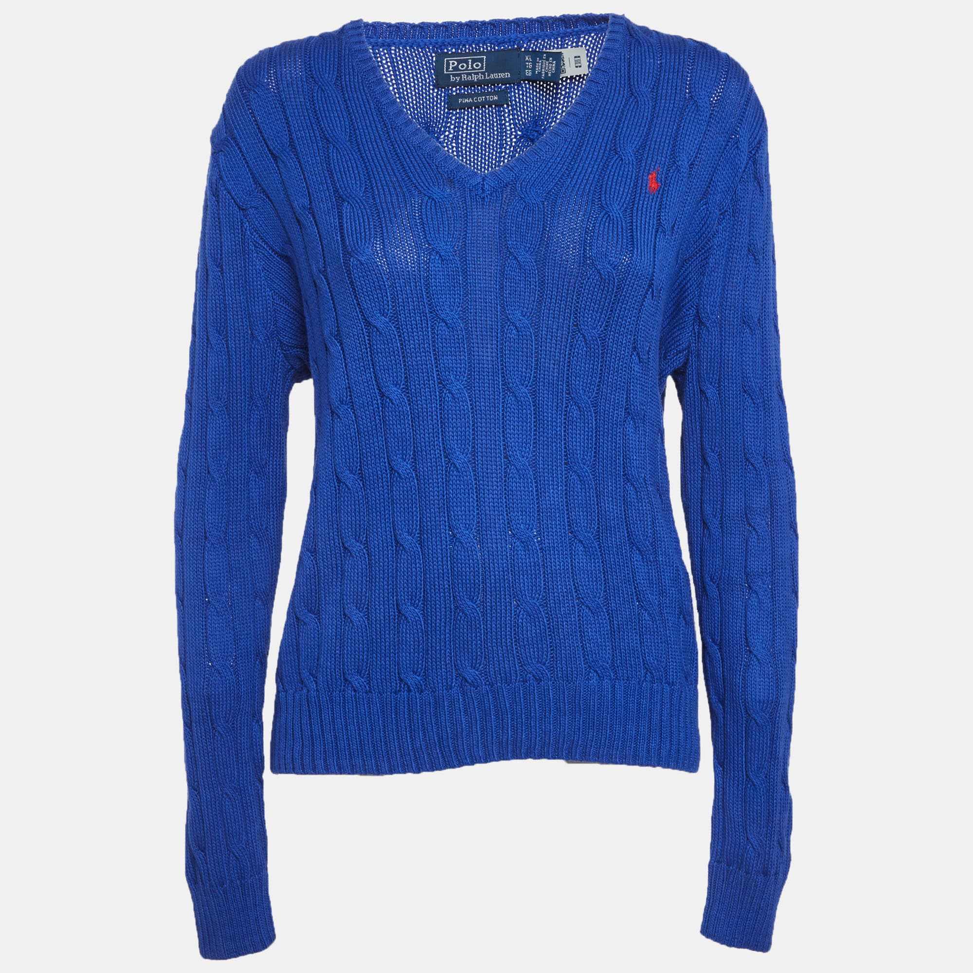 Polo Ralph Lauren Blue Cable Knit Sweater XL