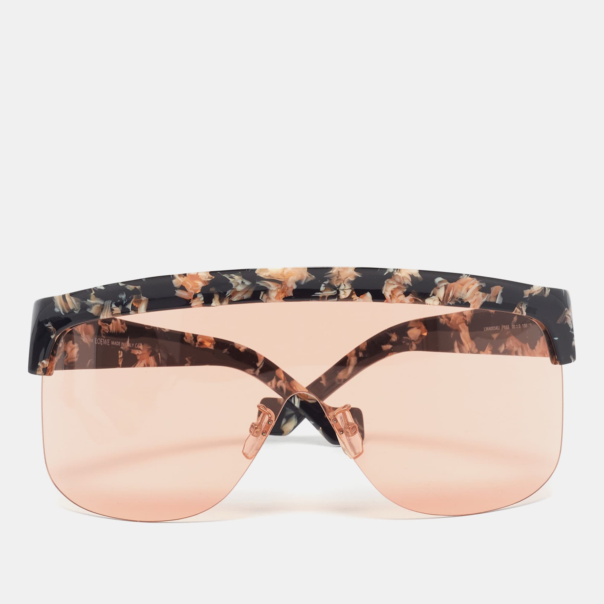 Loewe Orange/Black LW40034U Floral Mask Shield Sunglasses