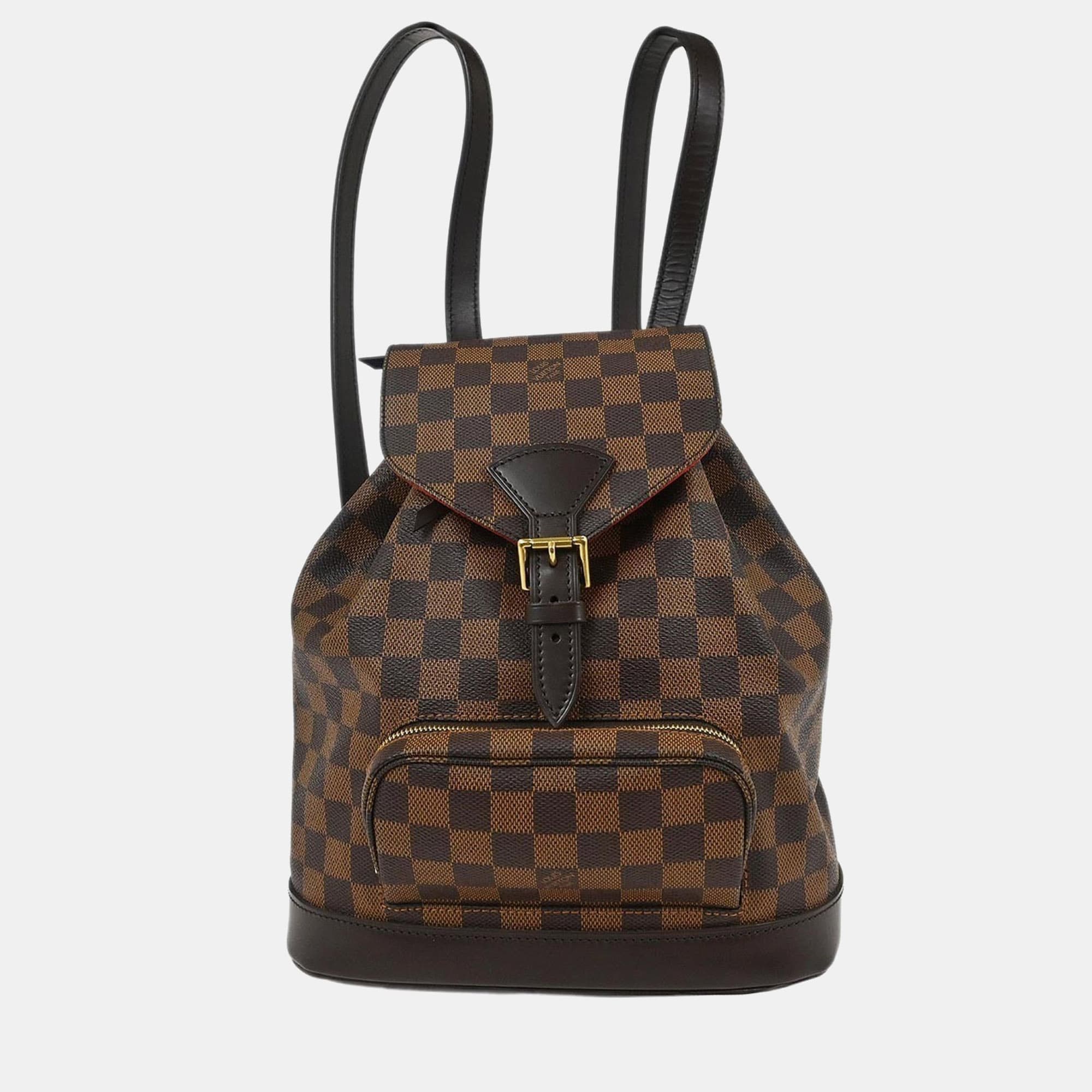 Louis Vuitton Damier Montsouris MM Brown Damier Ebene Canvas Backpack