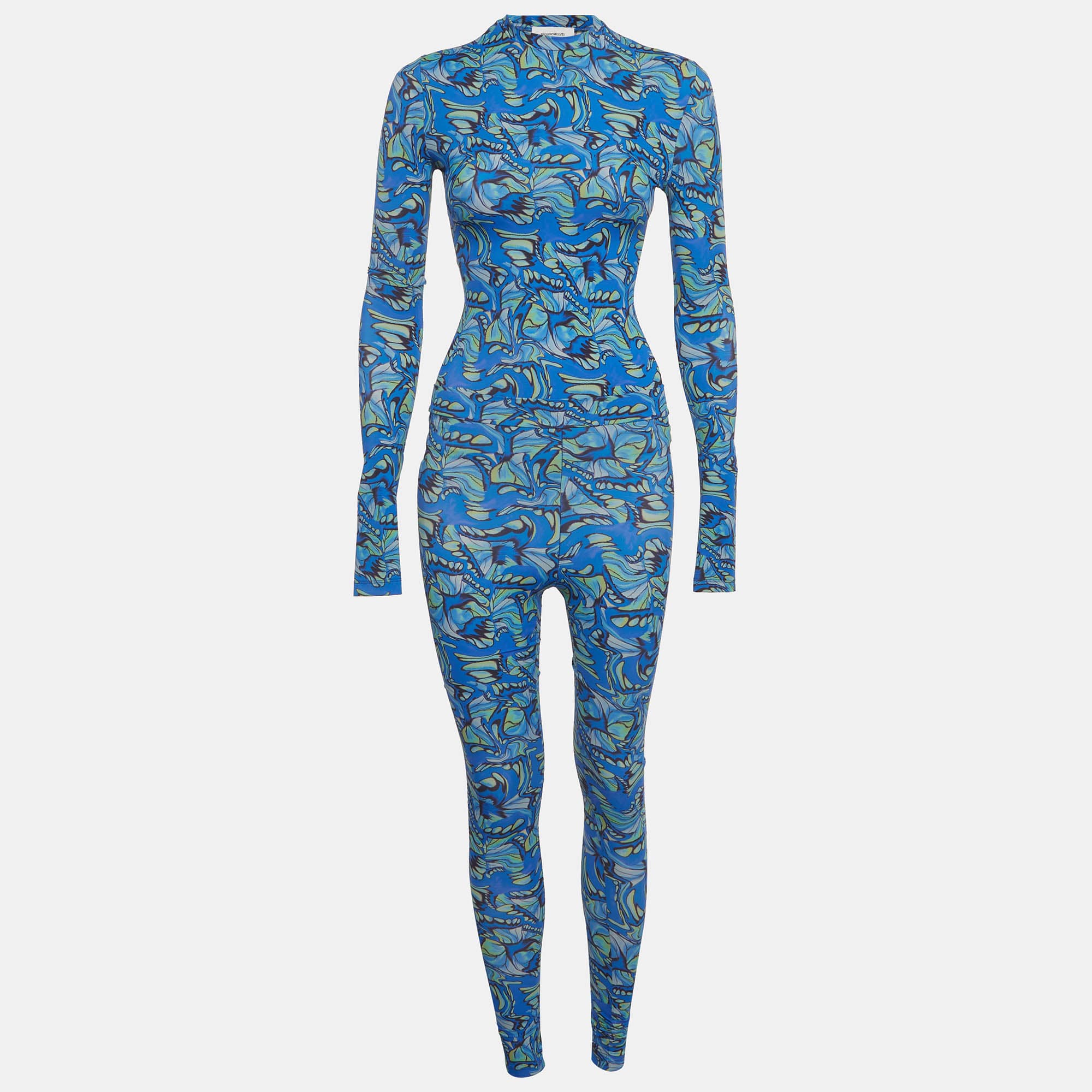Rhodochrosite Blue Abstract Print Bodysuit and Leggings Set XS/S