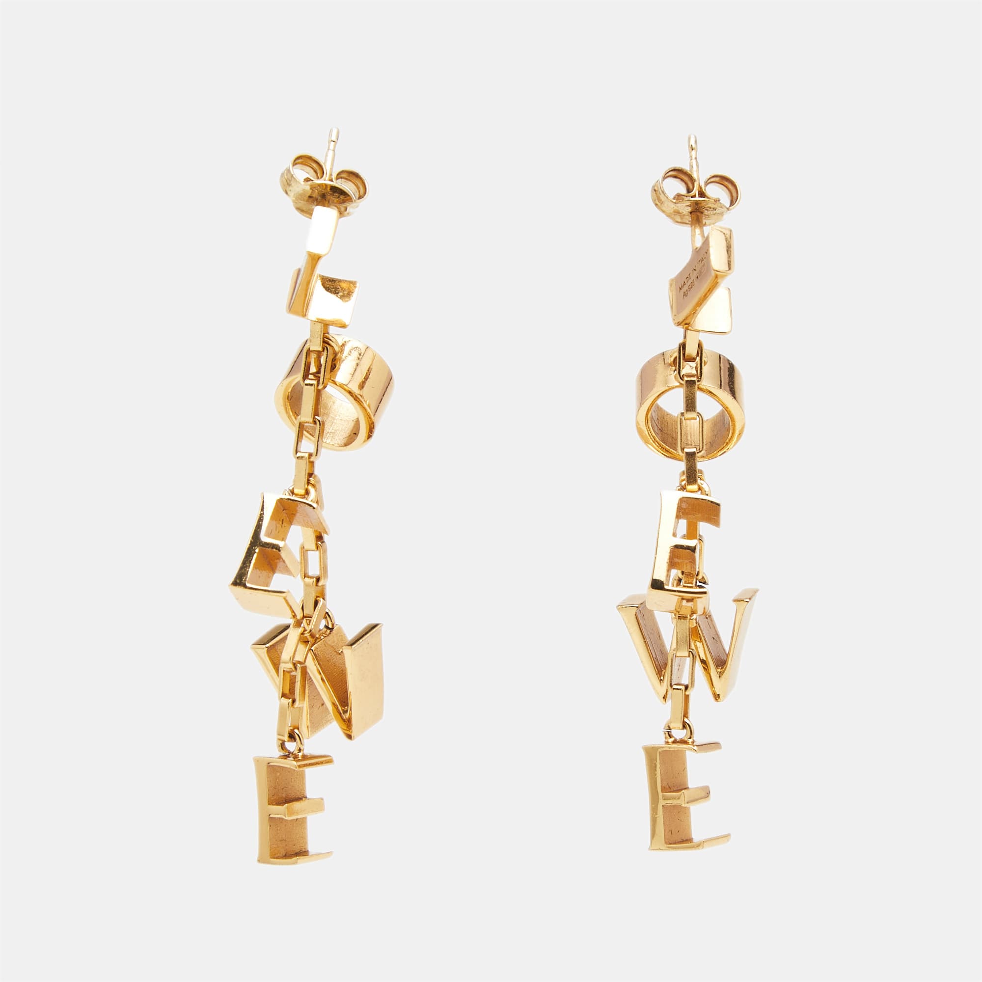 Loewe Logo Gold Plated Sterling Silver Earrings