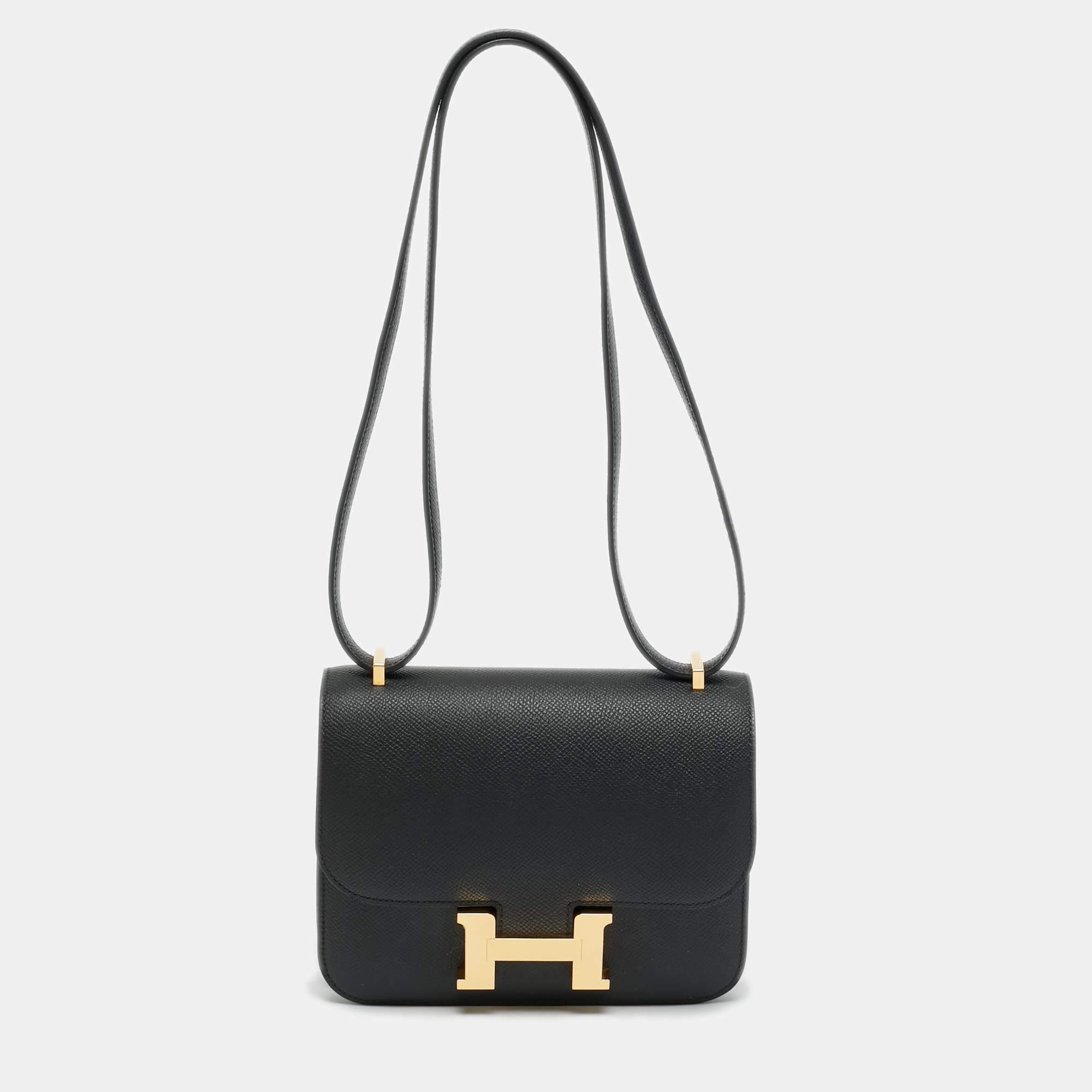 Hermes Constance 18 Mini Gold Finish Noir Epsom Leather Crossbody Bag