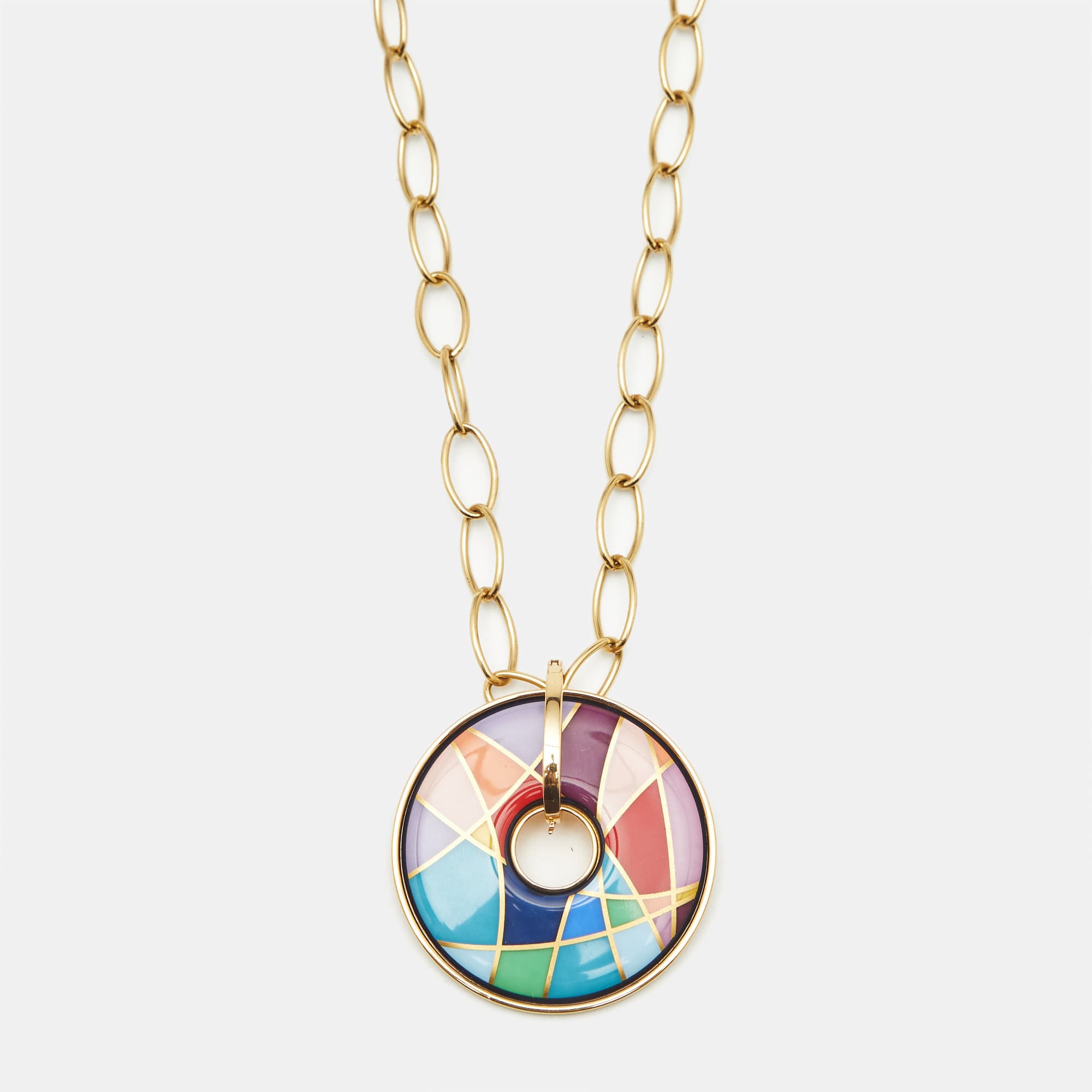Frey Wille Fire Enamel Gold Tone Necklace