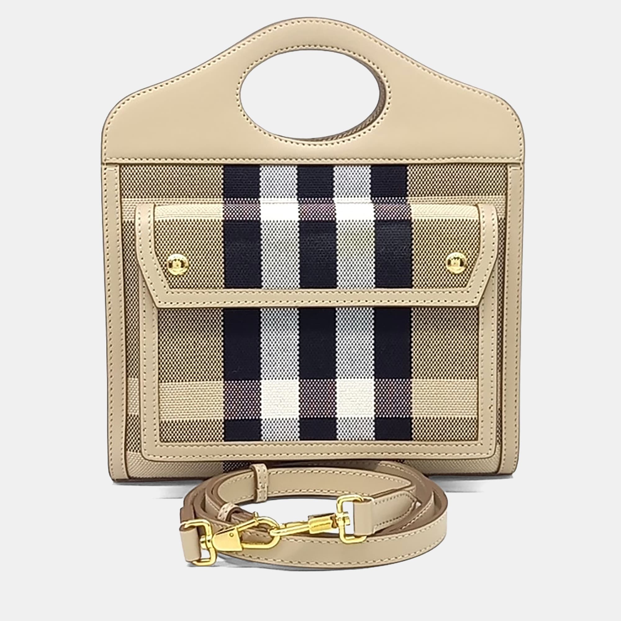 Burberry Multicolor Canvas and Leather Pocket Bag Mini