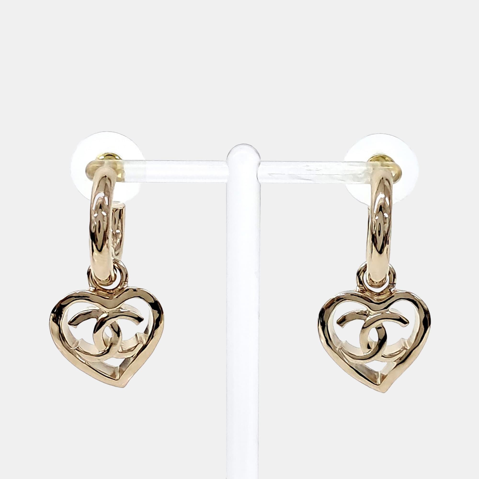 Chanel Gold  Heart Earrings