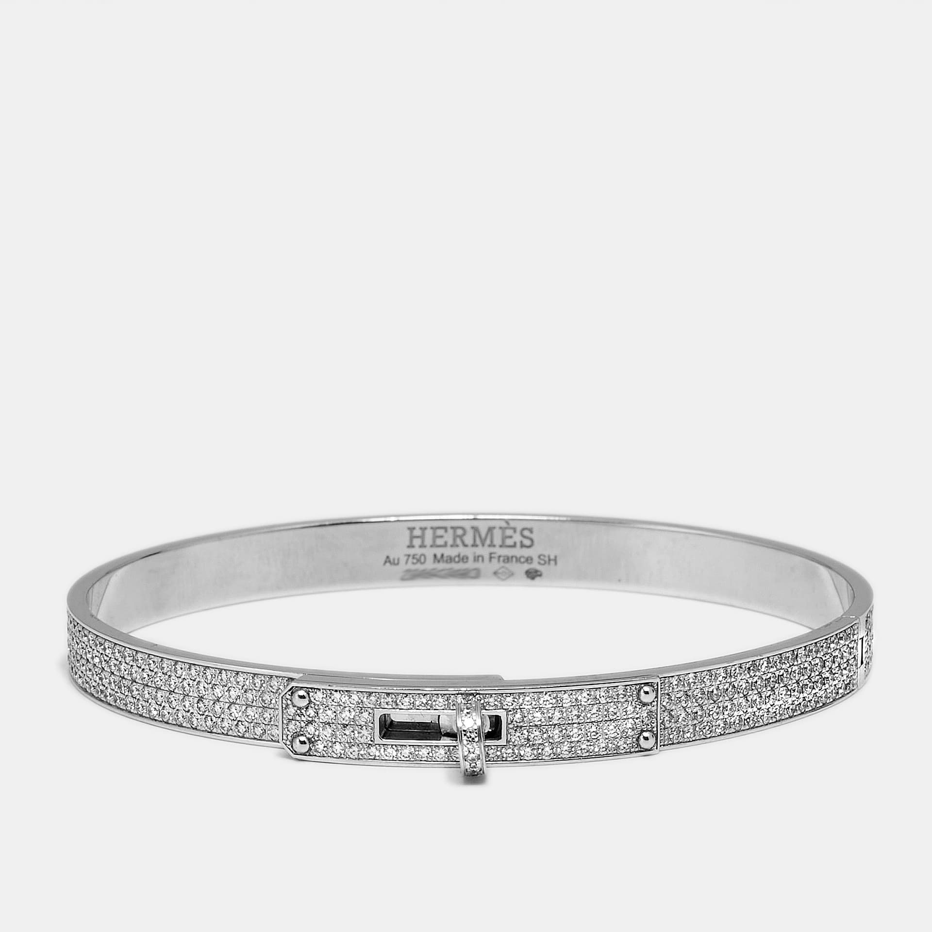 Herm&egrave;s Kelly Diamonds 18k White Gold Small Model Bracelet