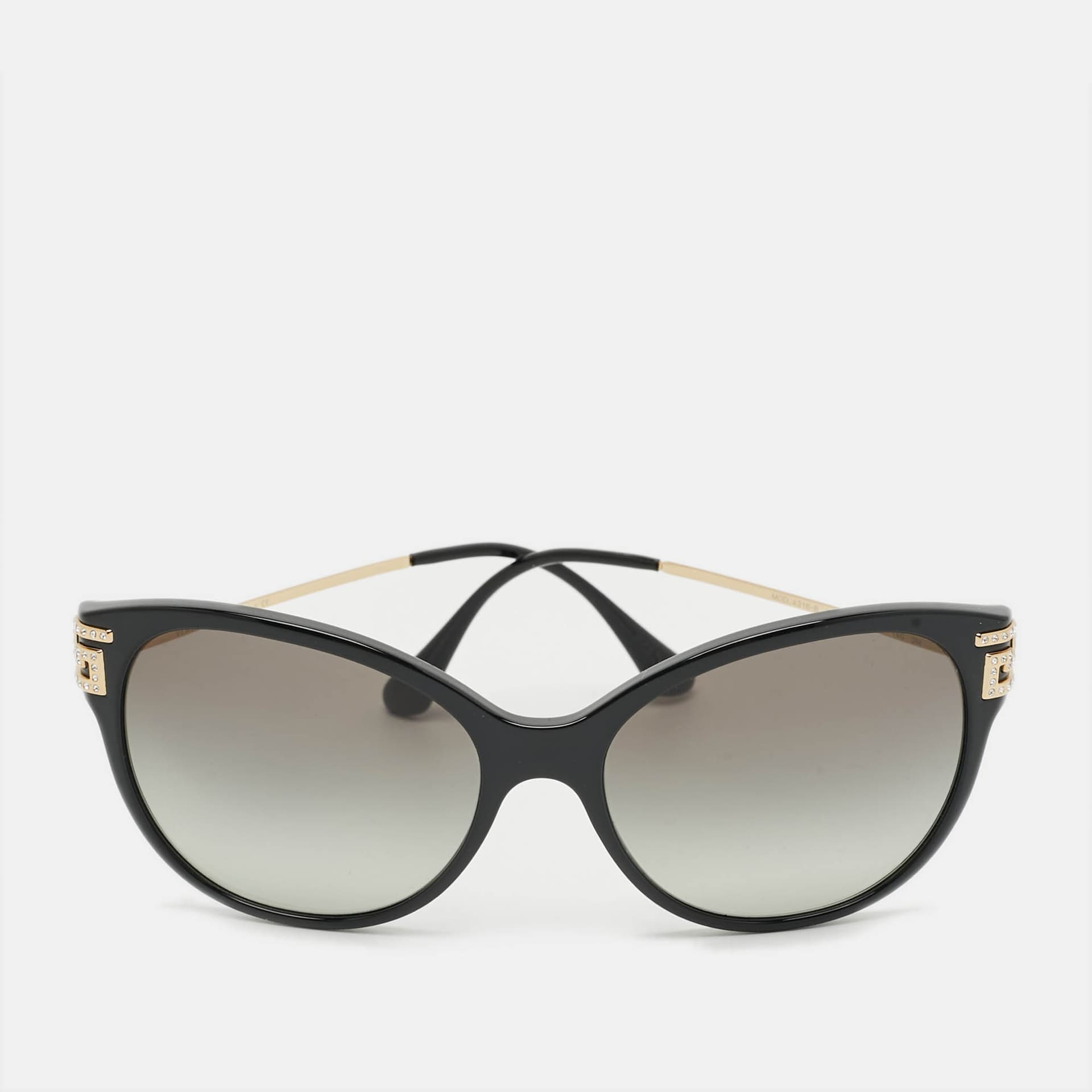 Versace Black MOD 4316 B Crystal Cat Eye Sunglasses