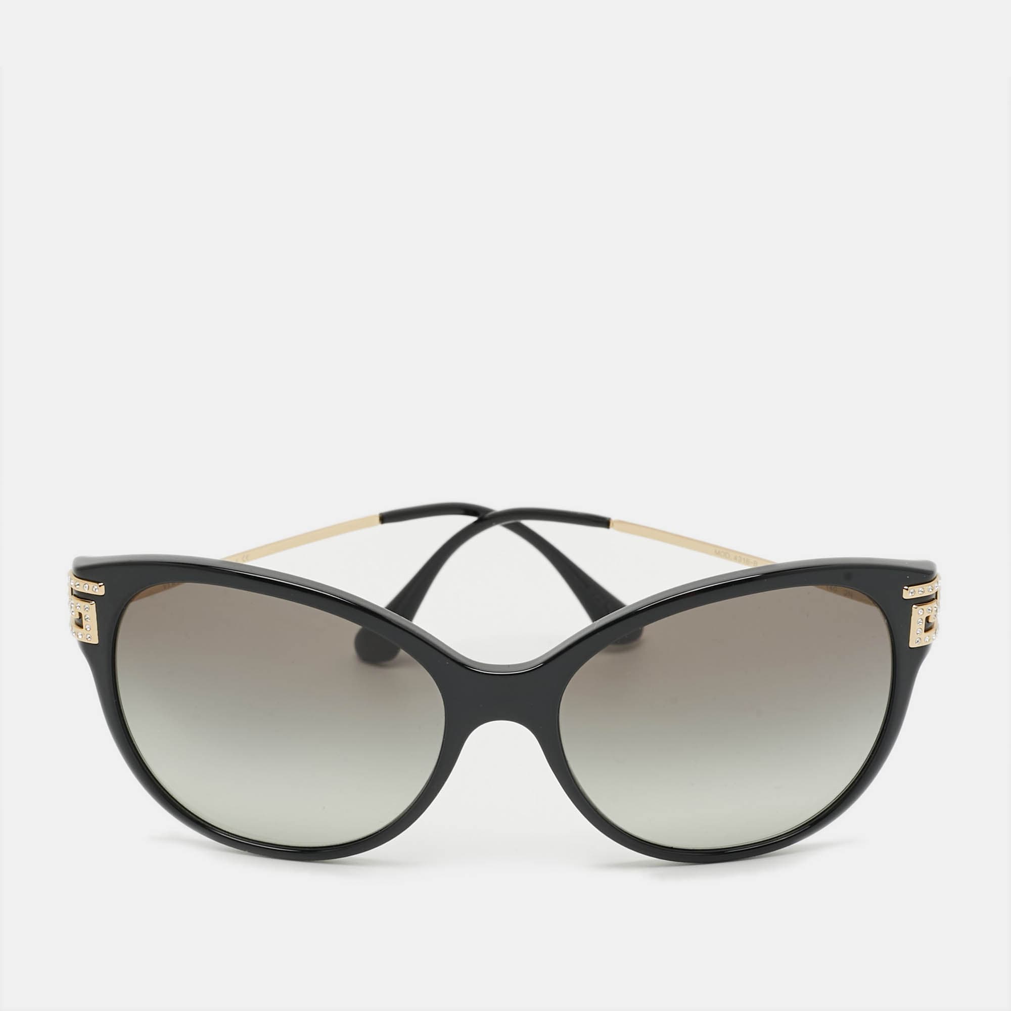 Versace Black MOD 4316 B Crystal Cat Eye Sunglasses
