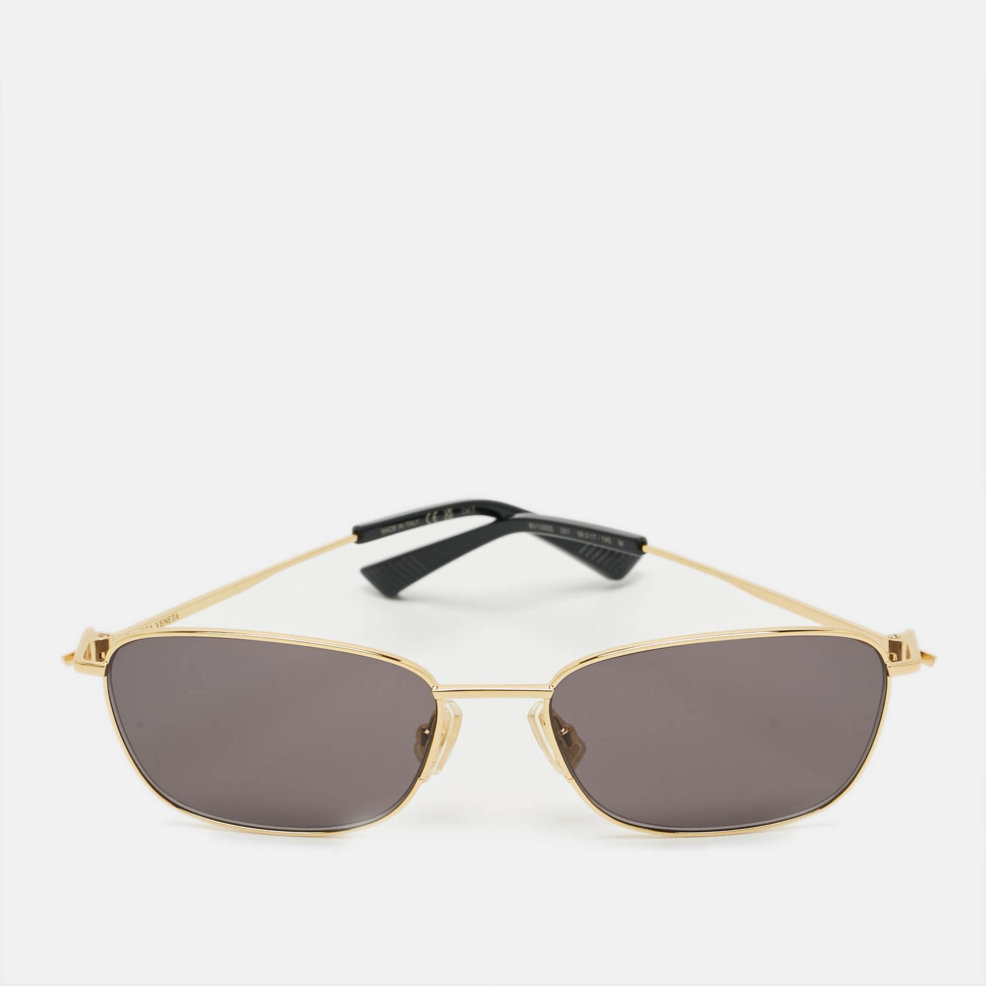 Bottega Veneta Black/Gold BV1300S Rectangle Sunglasses