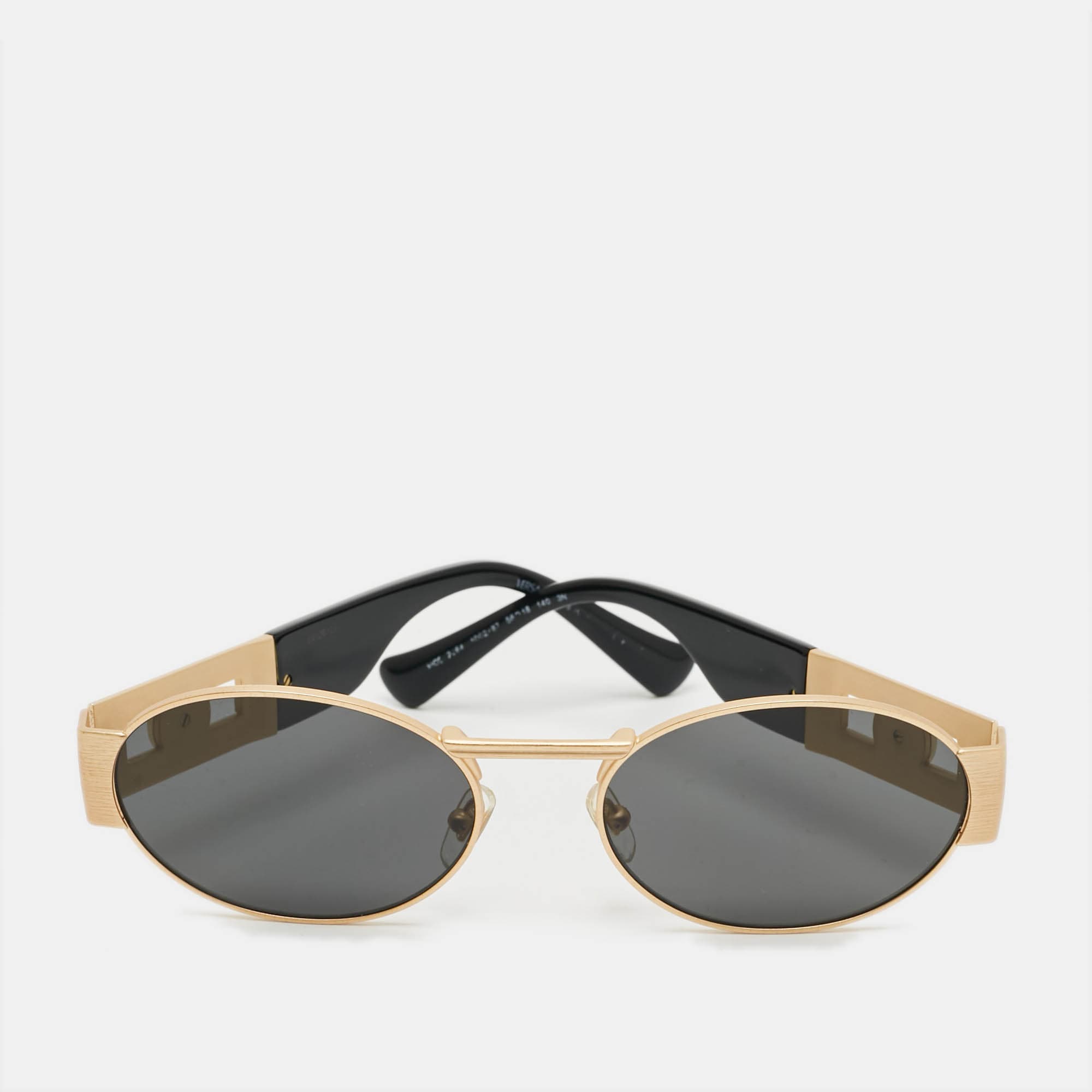 Versace Black/Gold Tone MOD 2264 Oval Sunglasses