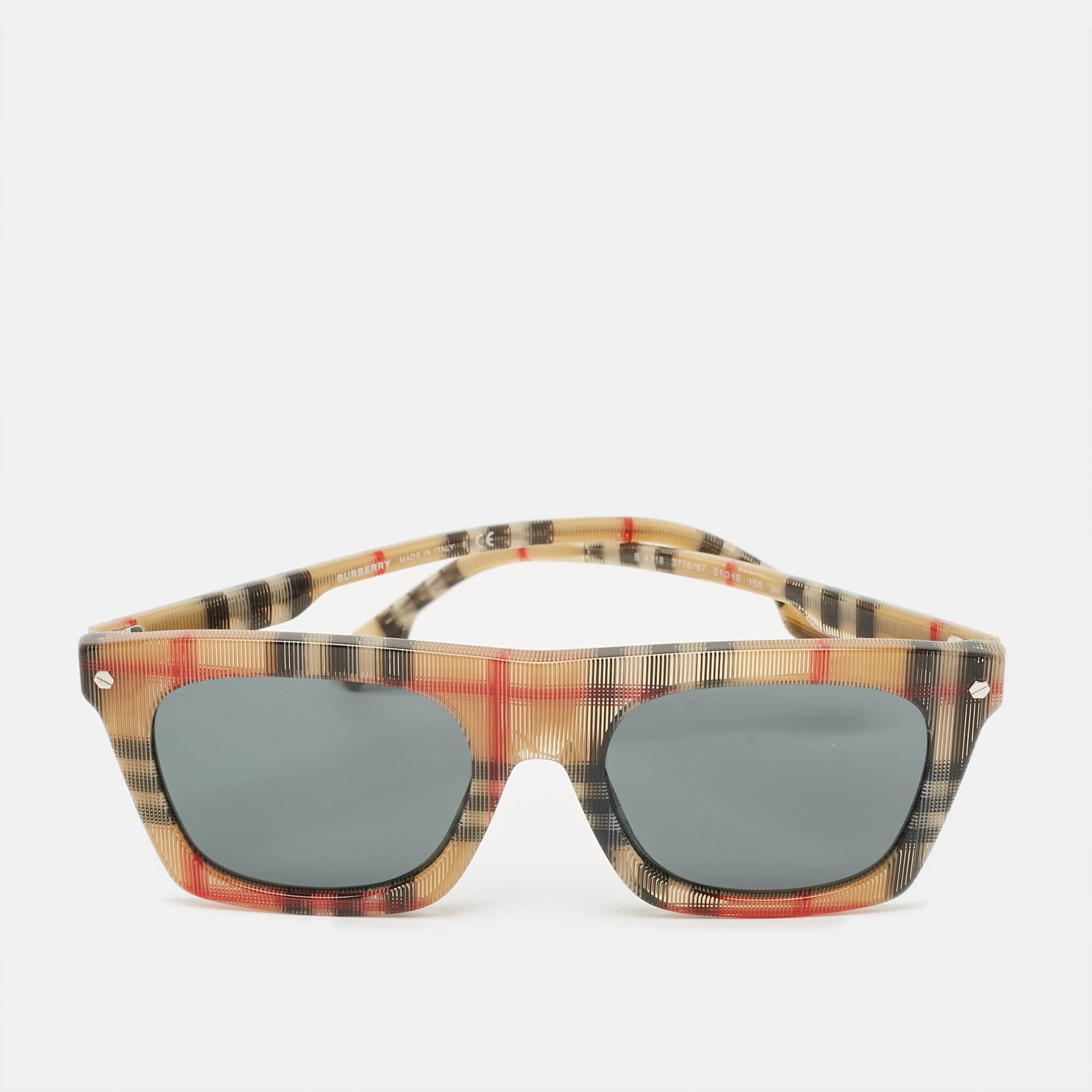 Burberry Beige/Black Vintage Check B 4318 Camron Square Sunglasses