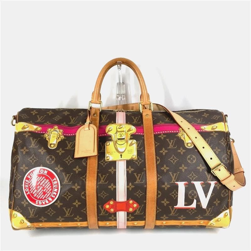 Louis Vuitton Monogram Summer Trunk Keepall Bandouliere 50 Brown Monogram Canvas Duffel Bag