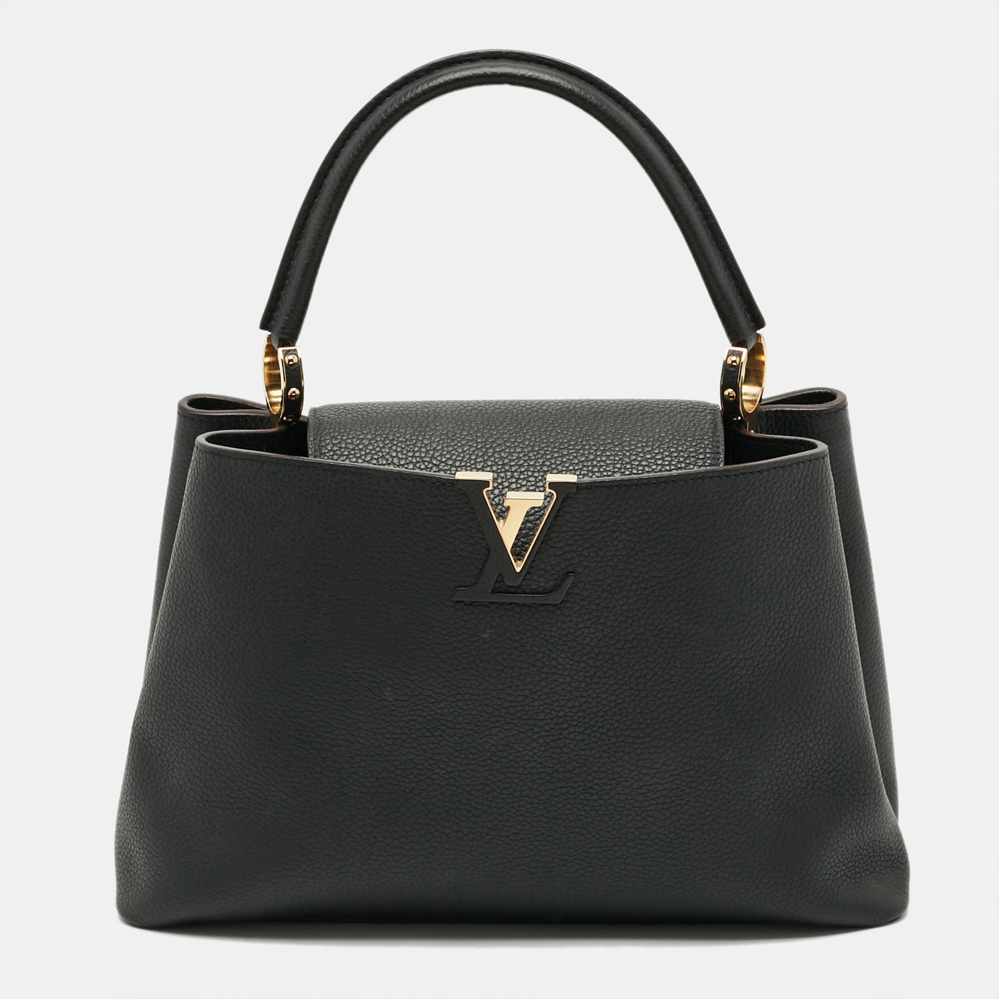 Louis Vuitton Capucines MM Black Leather Bag