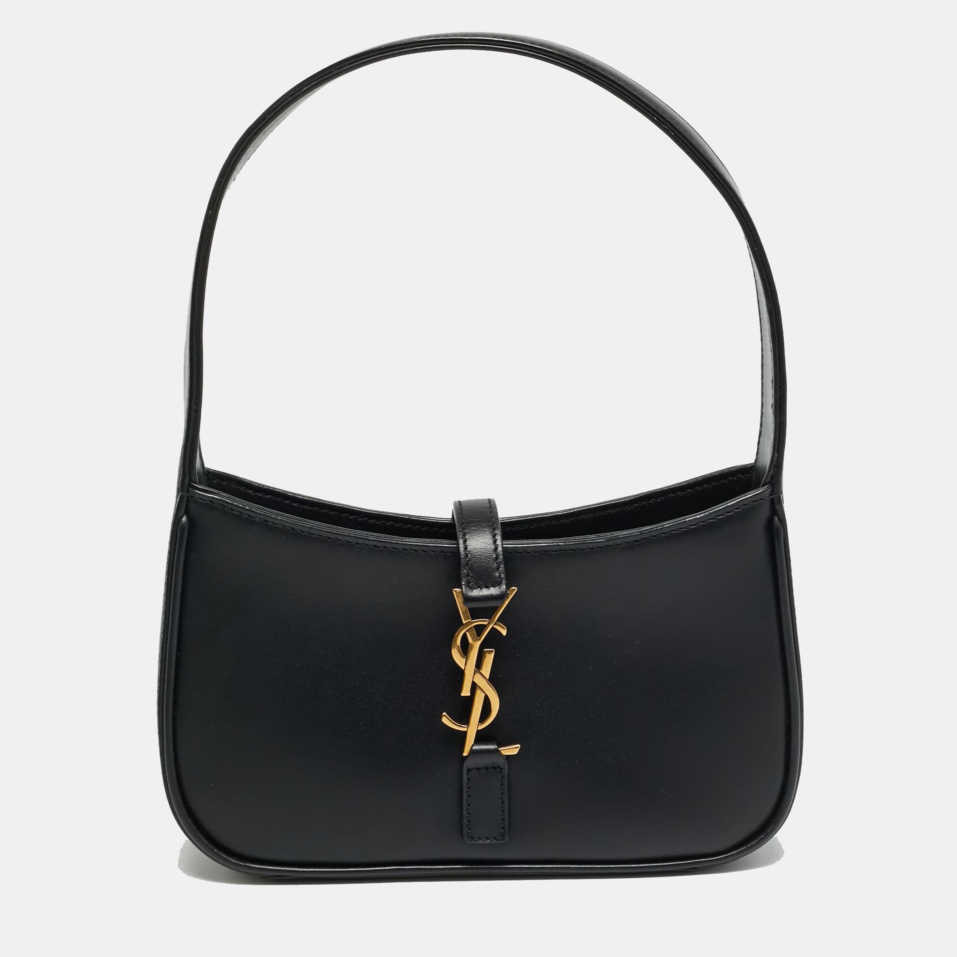 Saint Laurent LE 5 &Agrave; 7 Mini Black Leather Shoulder Bag