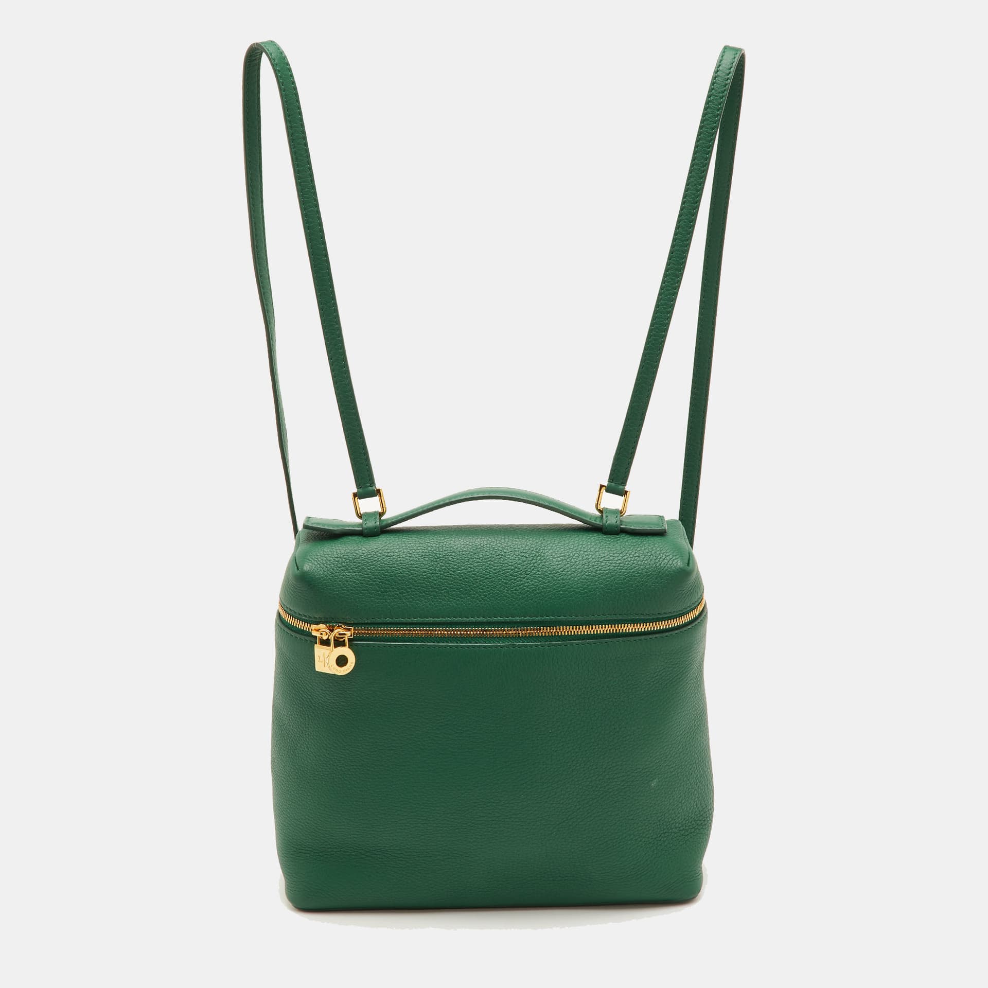 Loro Piana Extra Pocket L23.5 Green Leather Backpack