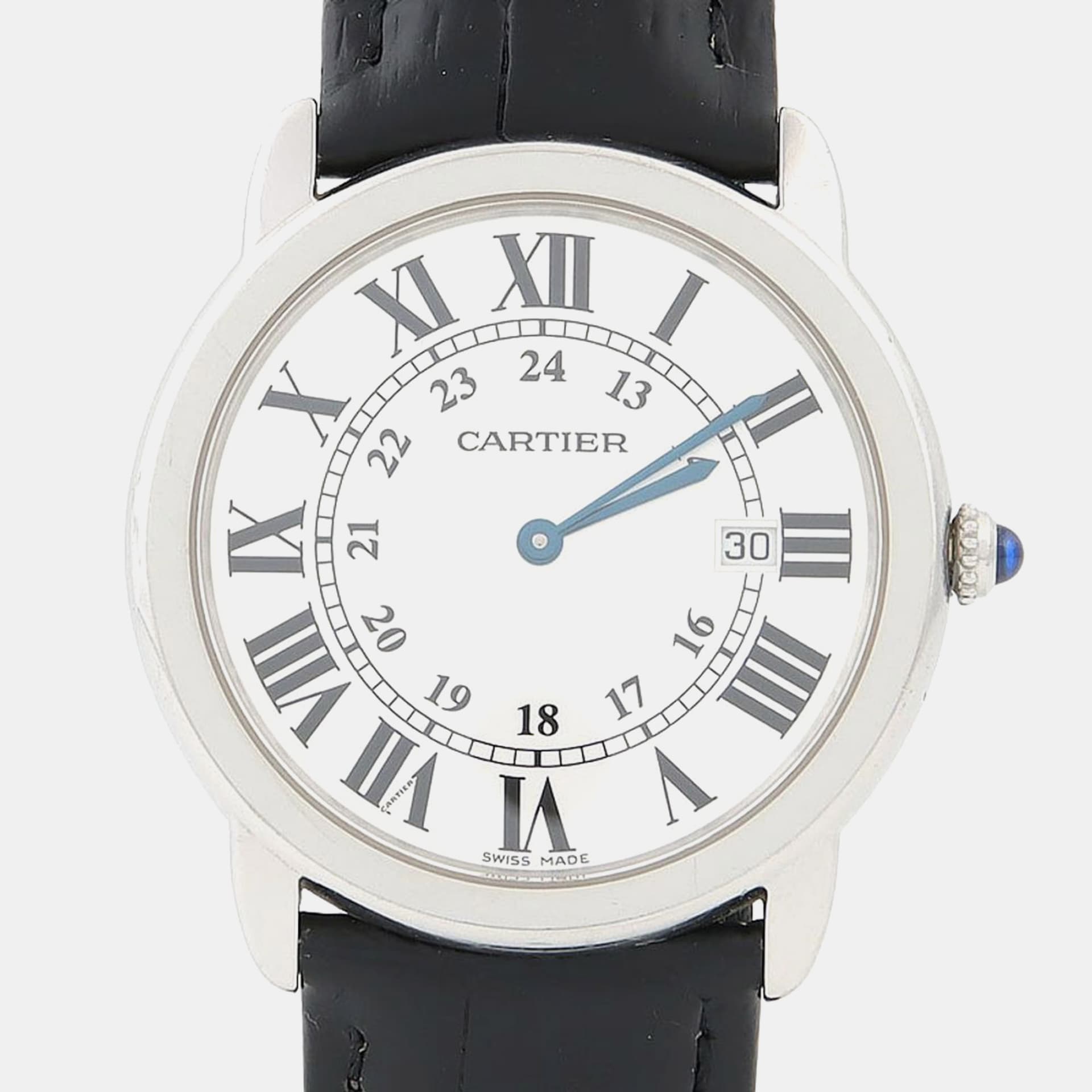Cartier Ronde Solo W6700255 Quartz White Stainless Steel Men's Wristwatch 36mm