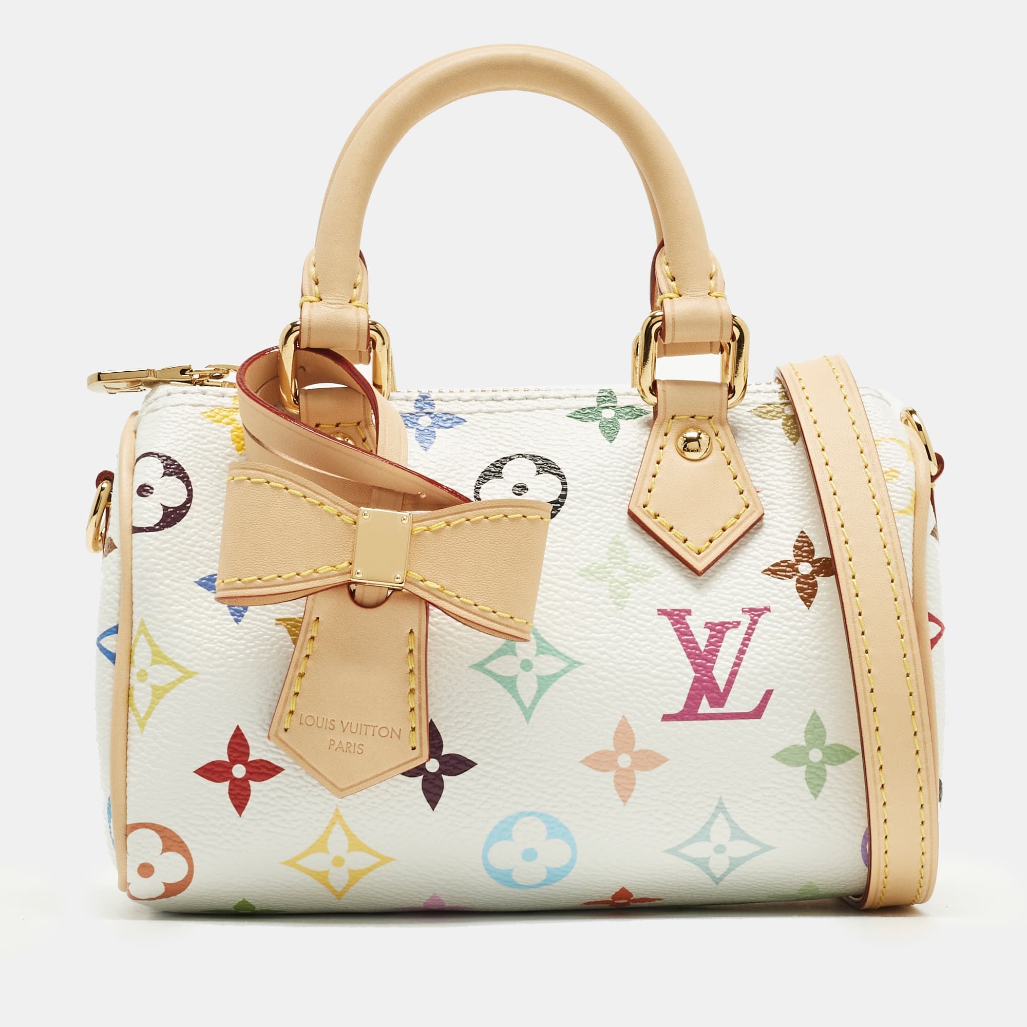 Louis Vuitton x Takashi Murakami Speedy Nano Multicolore Monogram Canvas Satchel