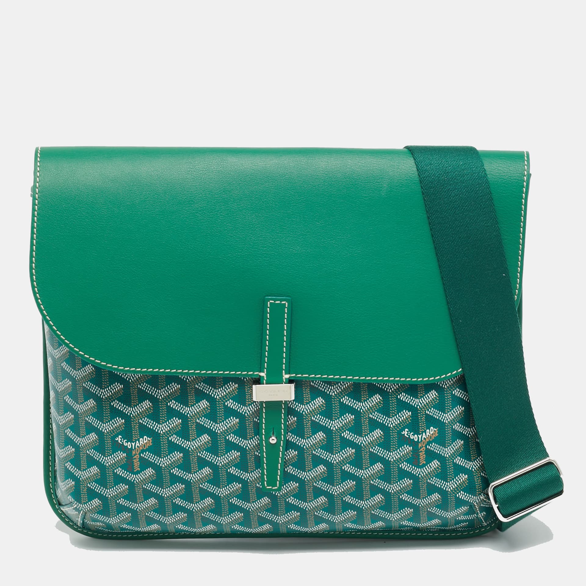 Goyard Coursier Green Goyardine Coated Canvas and Leather Messenger Bag