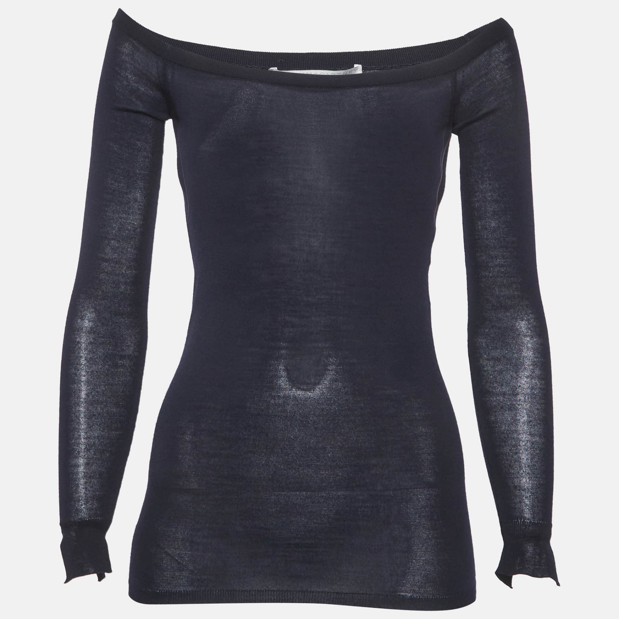 Stella McCartney Navy Blue Wool Knit Top XS