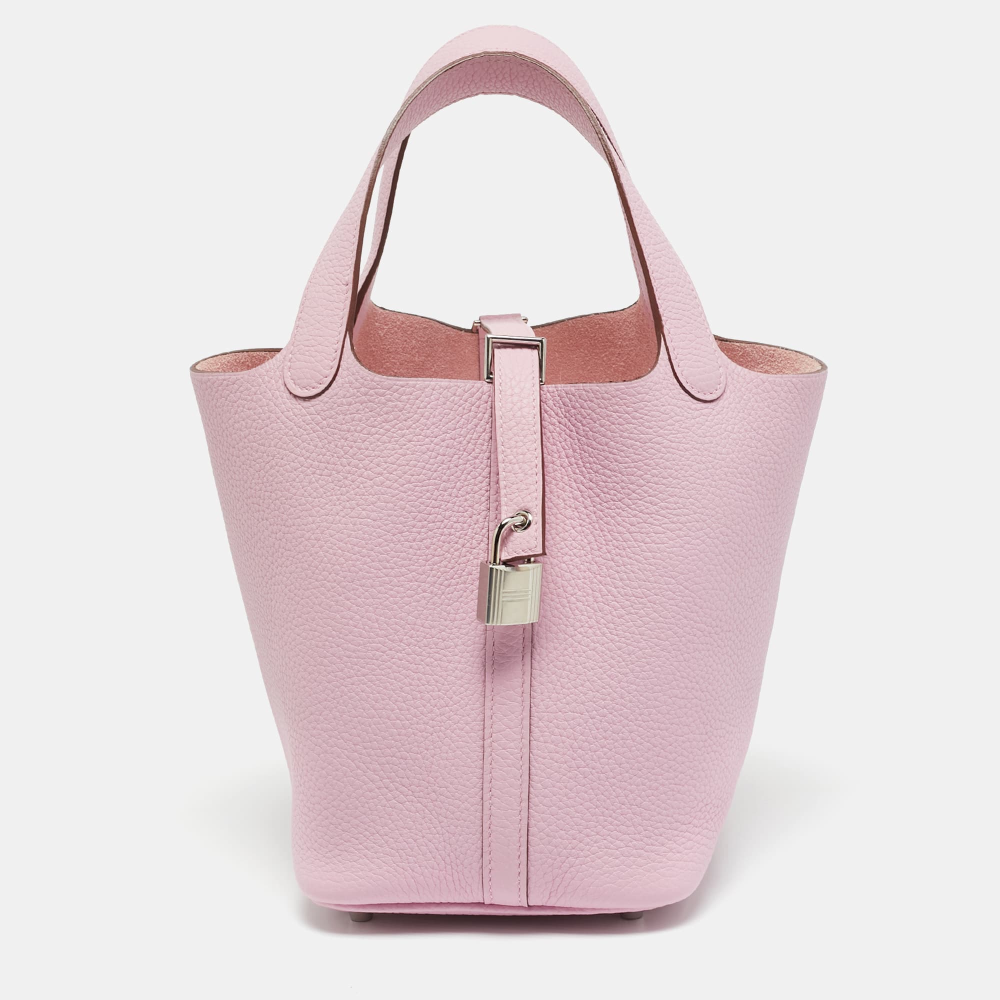 Hermes Picotin Lock 18 Mauve Sylvestre Taurillon Clemence Leather Tote