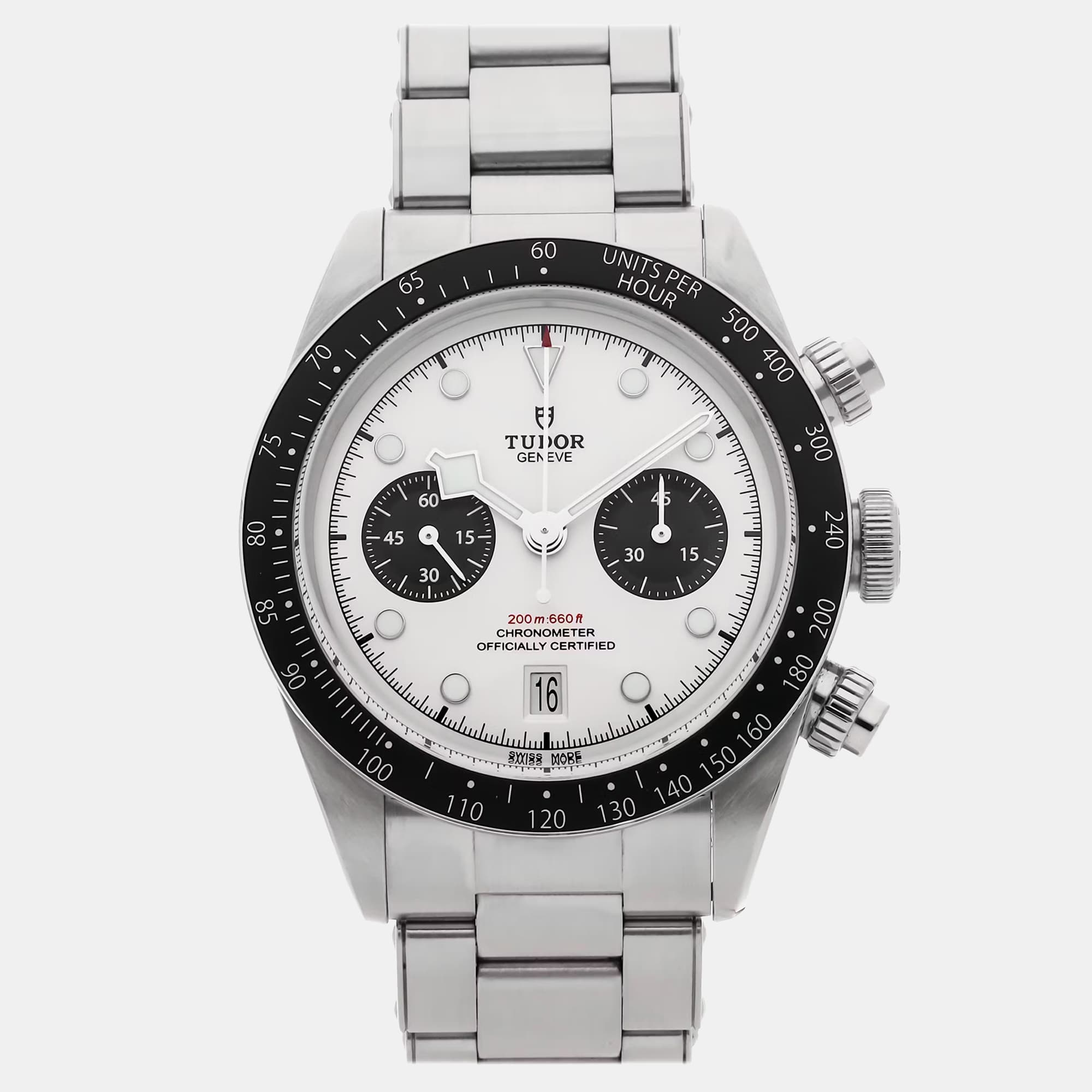 Pre-Owned Tudor Black Bay Chronograph 79360N White Automatic Stainless Steel Men's Wristwatch 41 MM