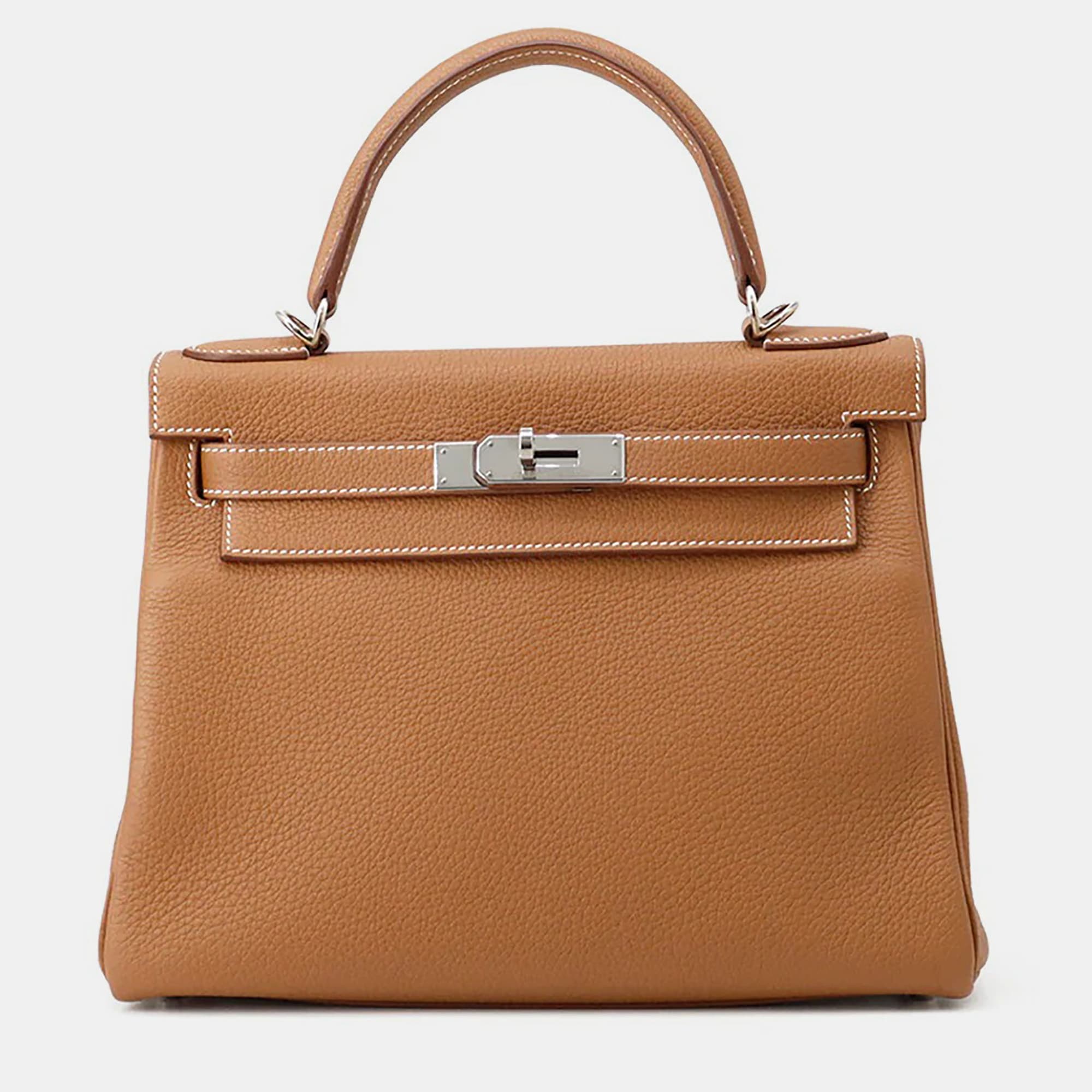 Hermes Kelly Retourne Gold Togo Leather Size 28