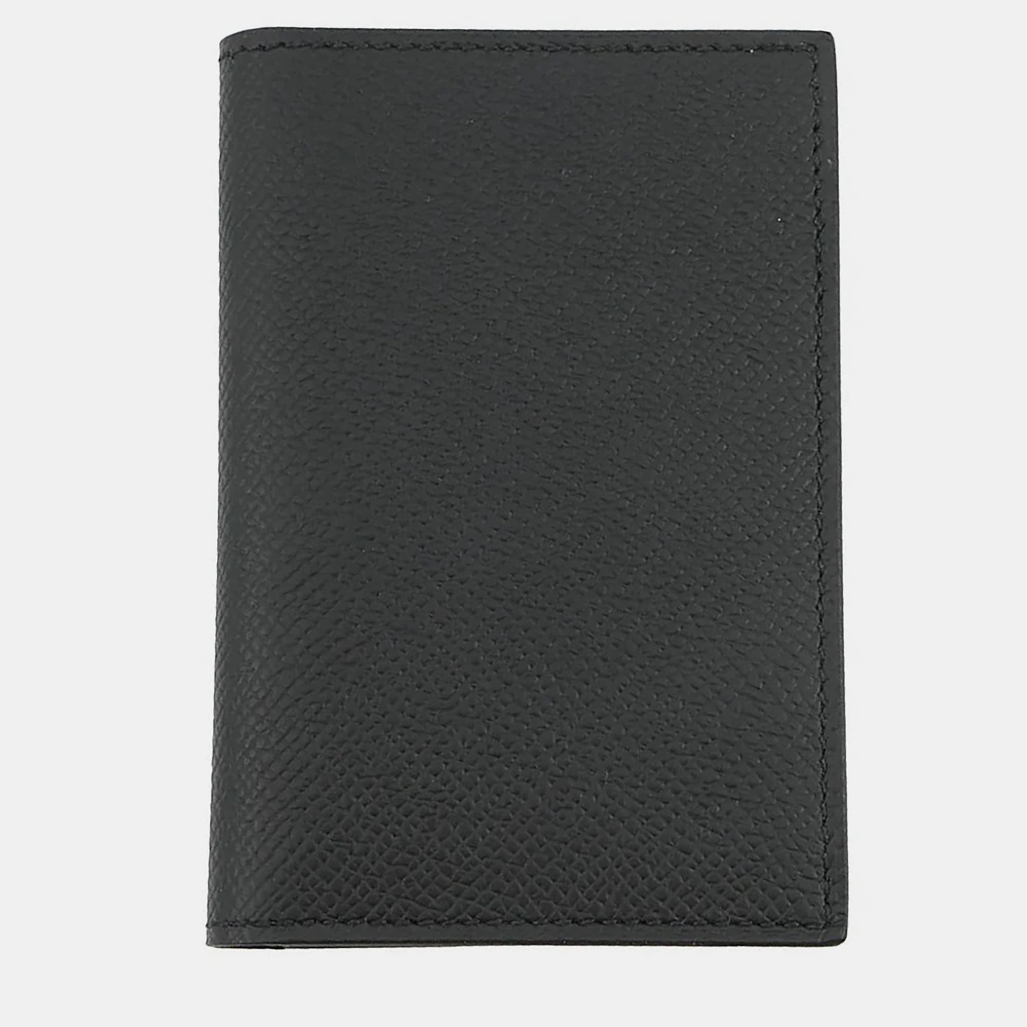 Hermes Euclid Card Case Black Epsom