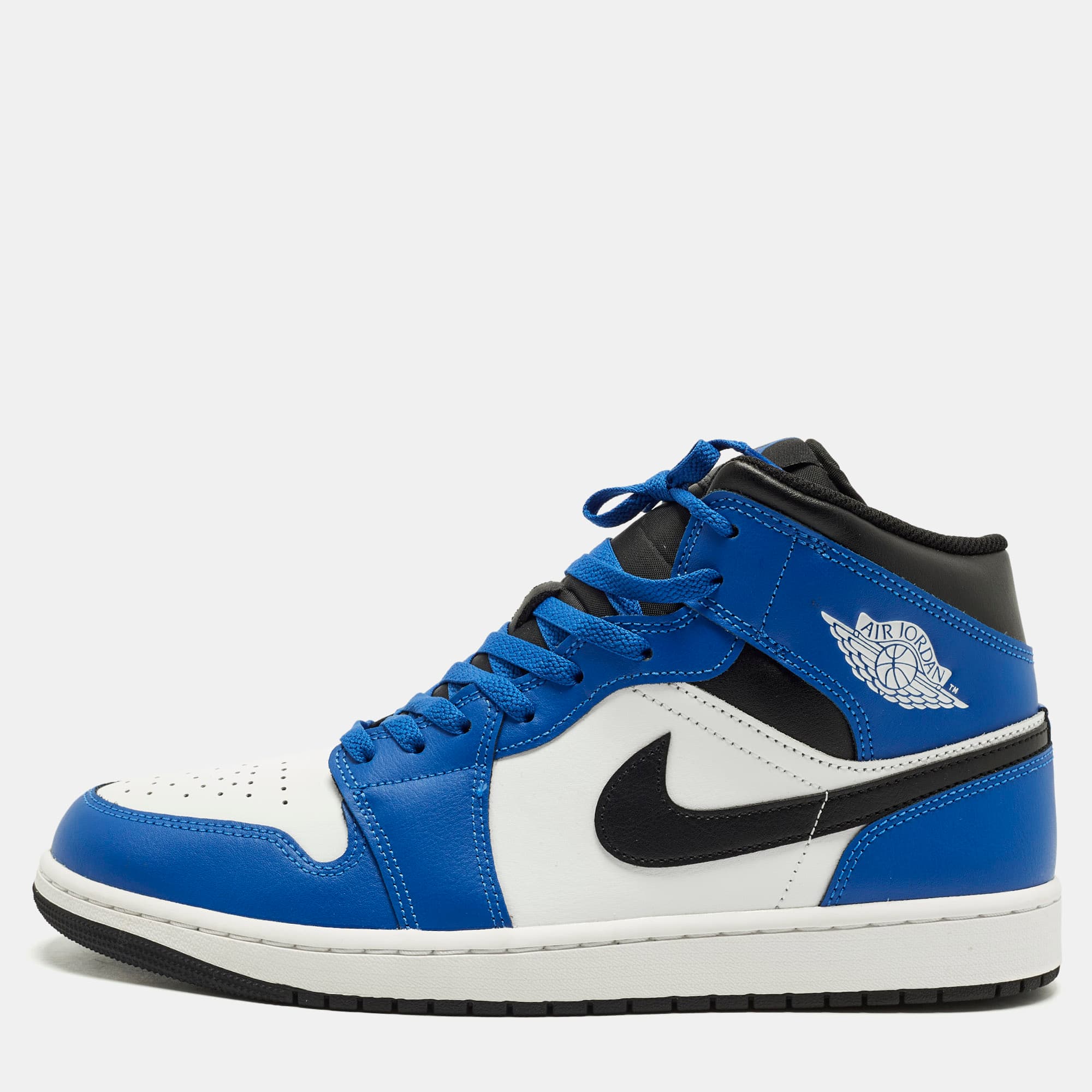 Air Jordans Jordan 1 Game Royal Size 46 Multicolor Leather Mid Top Sneakers