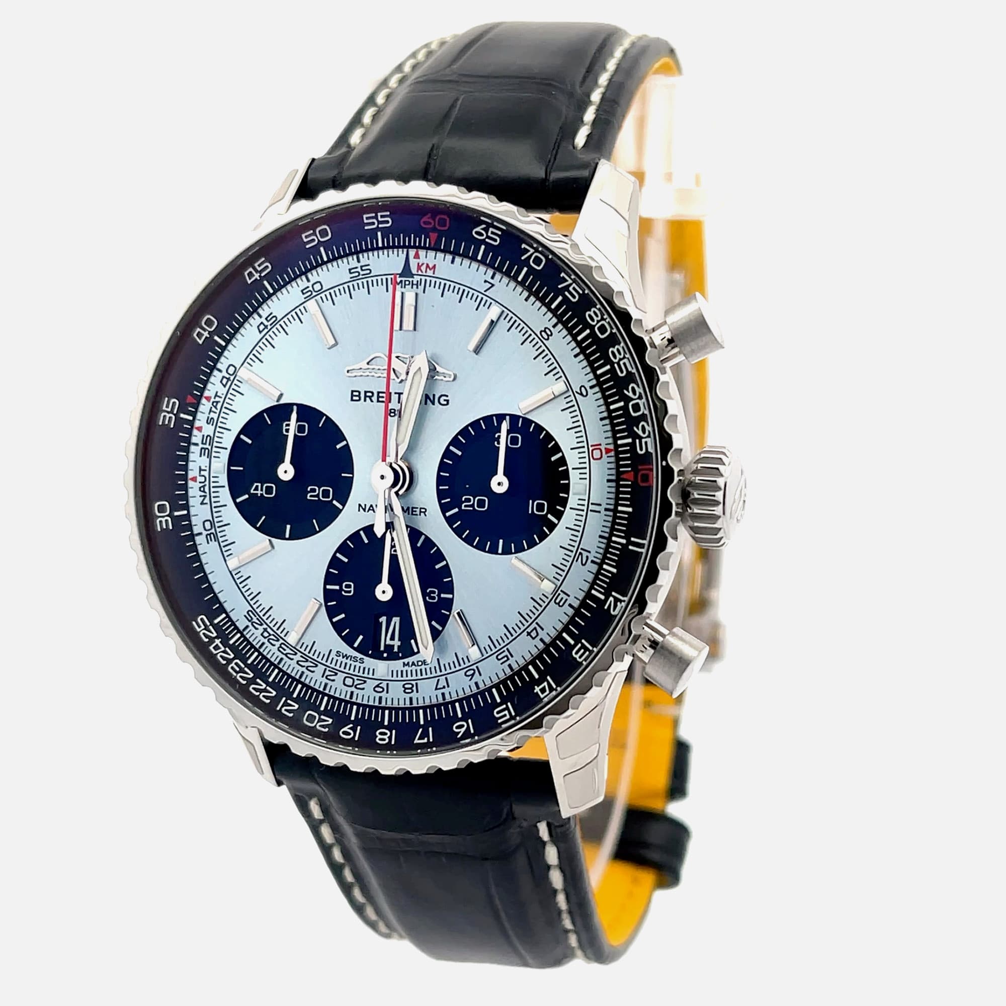 Breitling Navitimer 1 B01 Chronograph 41 AB0139241C2P1 Automatic Ice Blue Stainless Steel Men's Wristwatch 41mm