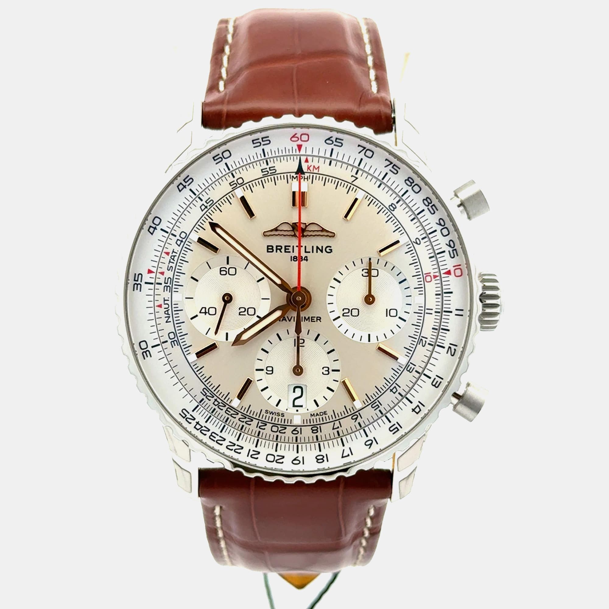 Breitling Navitimer 1 B01 Chronograph 41 AB0139211G1P1 Automatic Silver Stainless Steel Men's Wristwatch 41mm