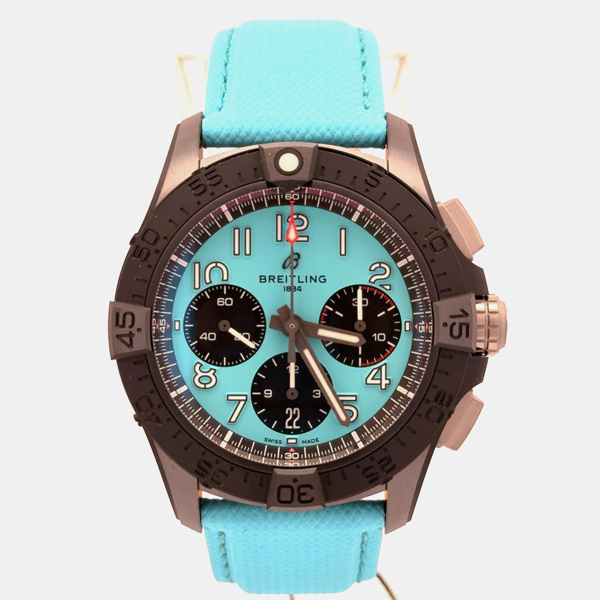 Breitling Avenger B01 Chronograph 42 Night Mission SB0146101L1X1 Automatic Turquoise Ceramic Men's Wristwatch 42mm