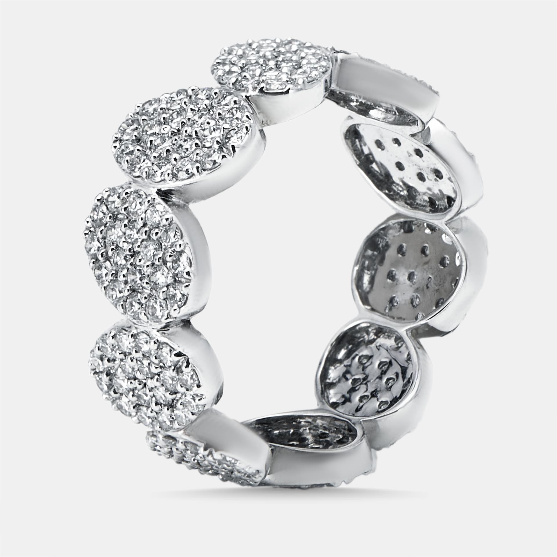 1.66 cts Round Lab Grown Diamond 14K White Gold Ring Size 54