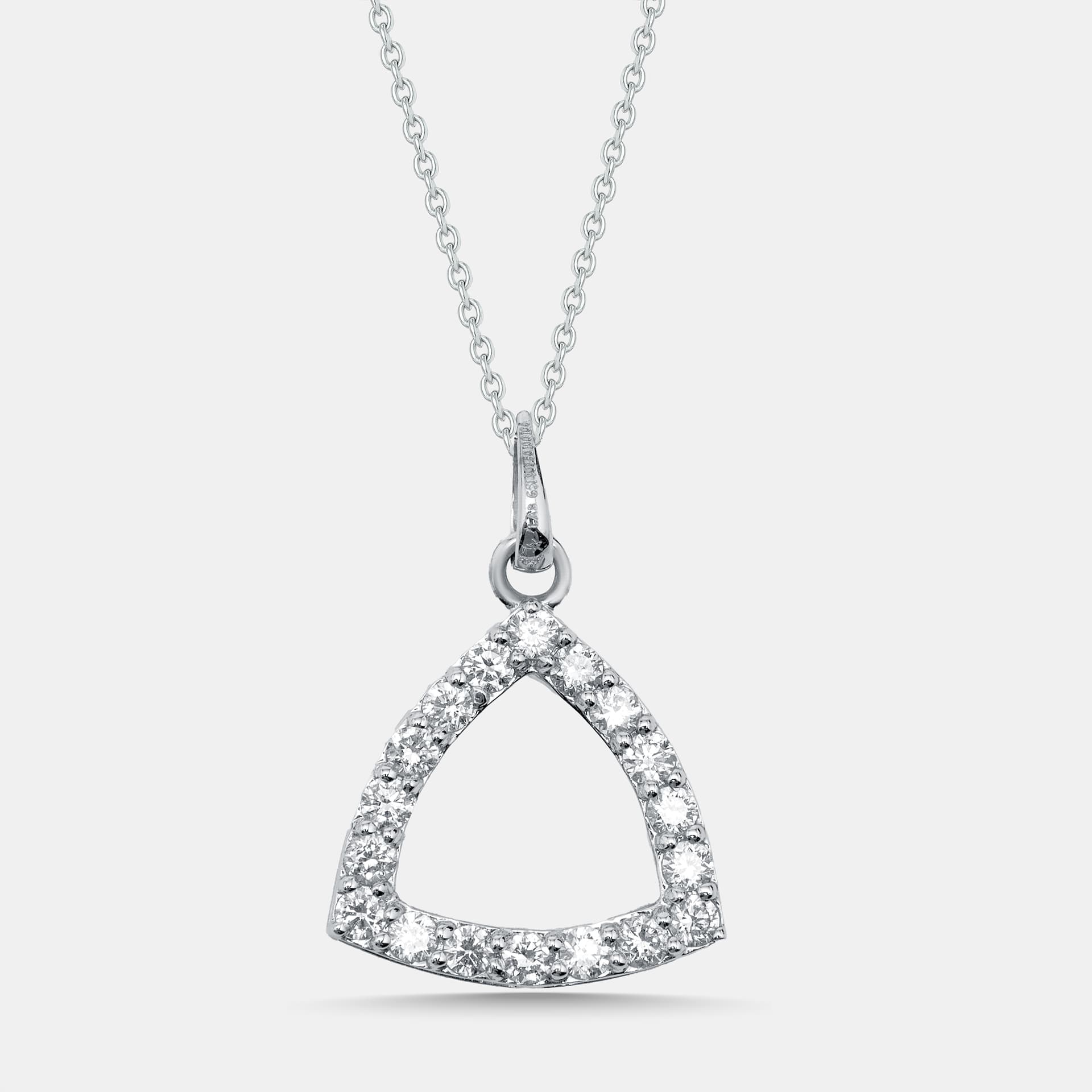 0.57 cts Round Lab Grown Diamond 14K White Gold Pendant Necklace