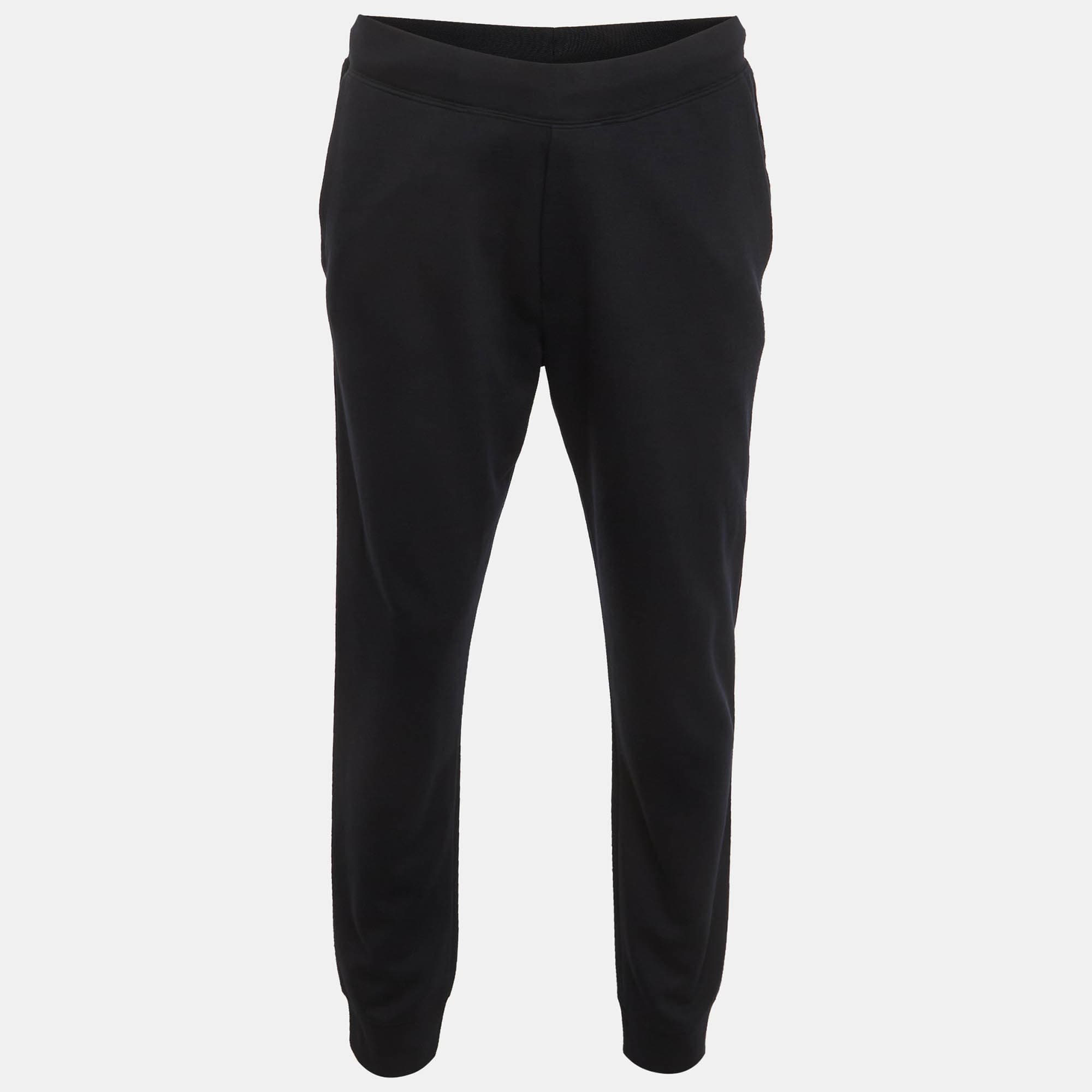 Armani Collezioni Navy Blue Jersey Joggers L