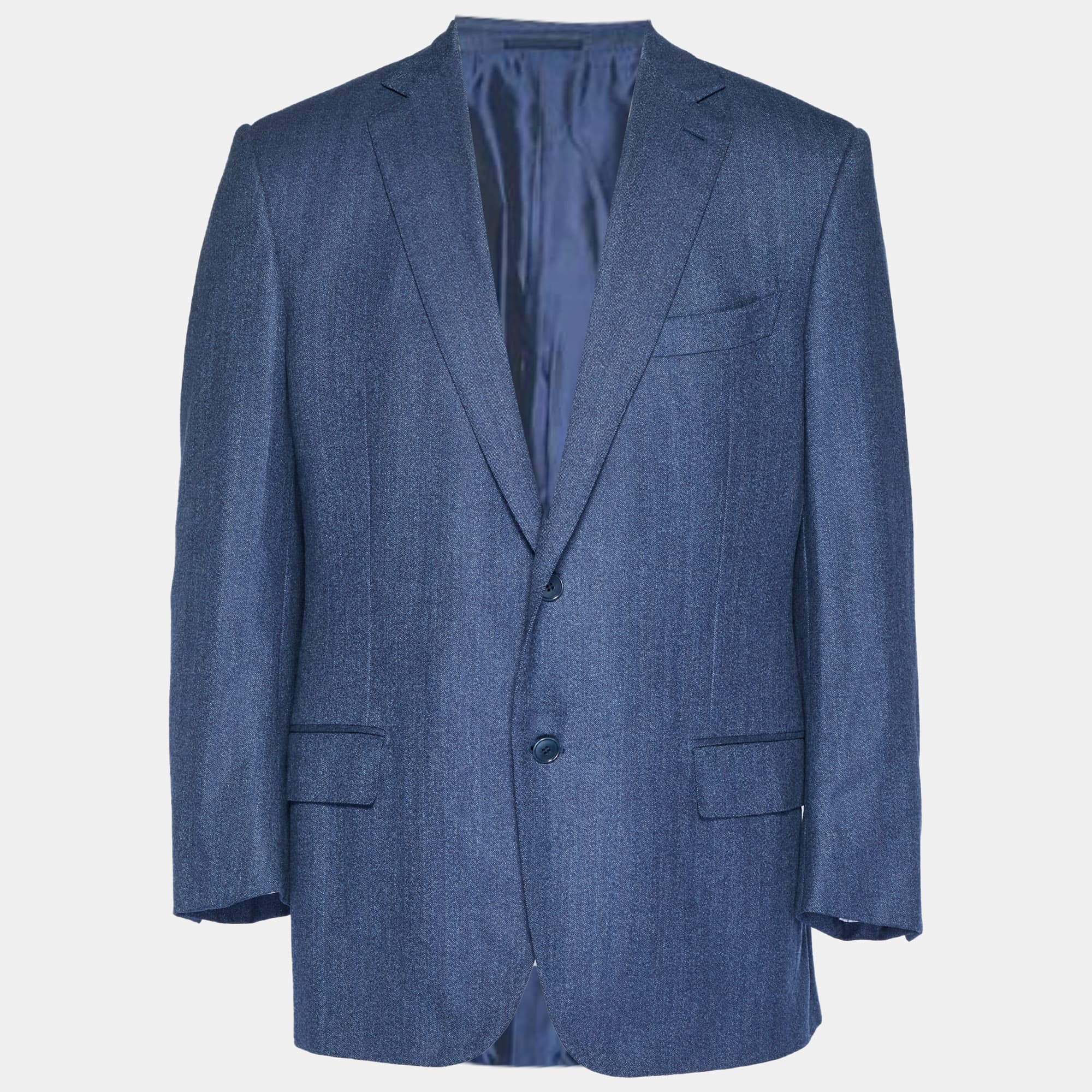 Ermenegildo Zegna Dark Blue Wool Single Breasted Blazer 2XL