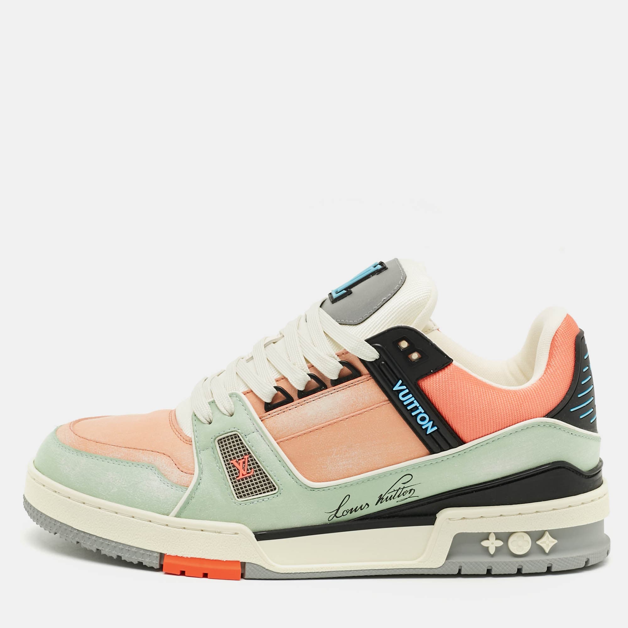 Louis Vuitton LV Trainer Size 41.5 Multicolor Leather Low Top Sneakers