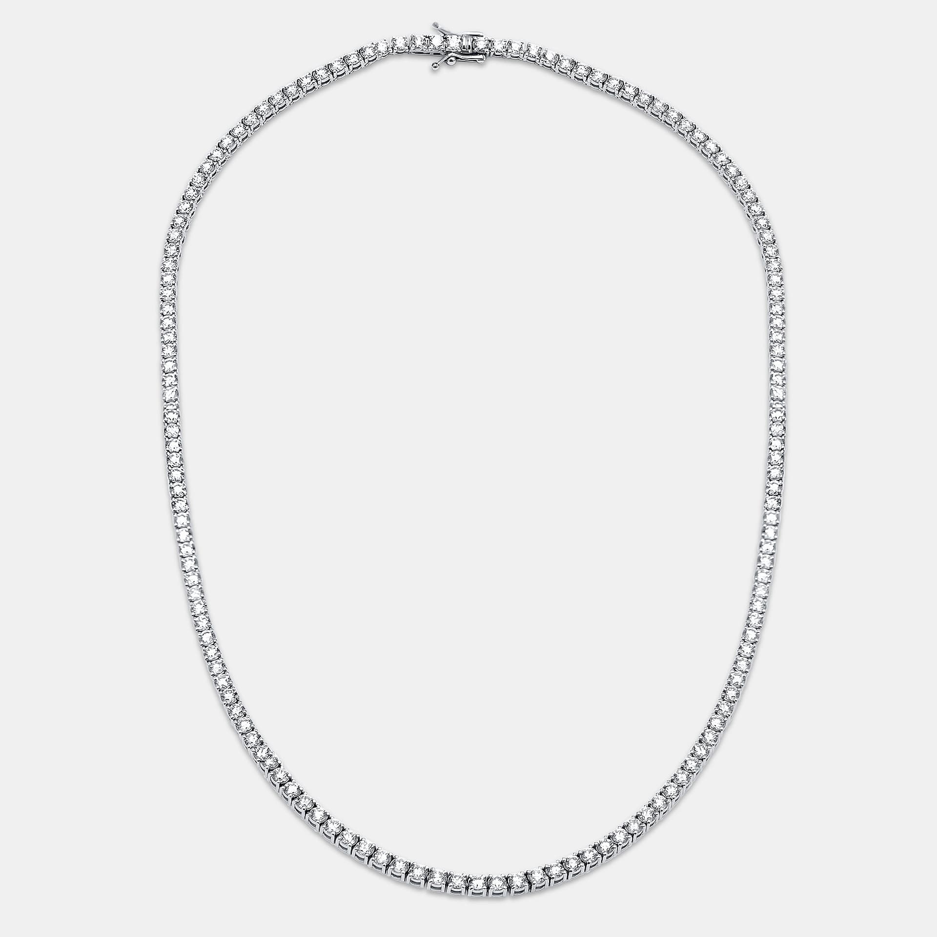 10 cts Round Lab Grown Diamonds Sterling Silver 925 Necklace