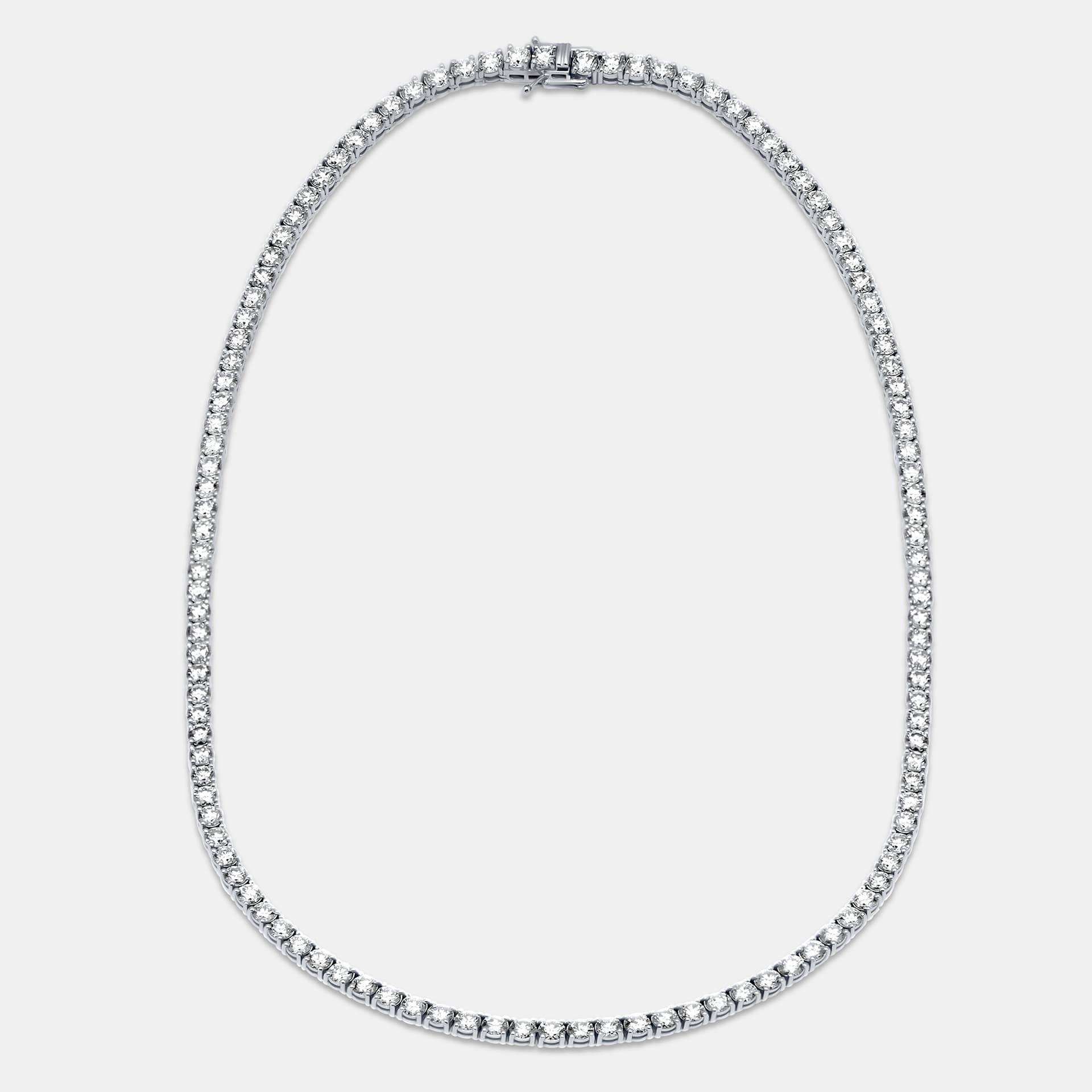 17.5 cts Round Lab Grown Diamonds Sterling Silver 925 Necklace