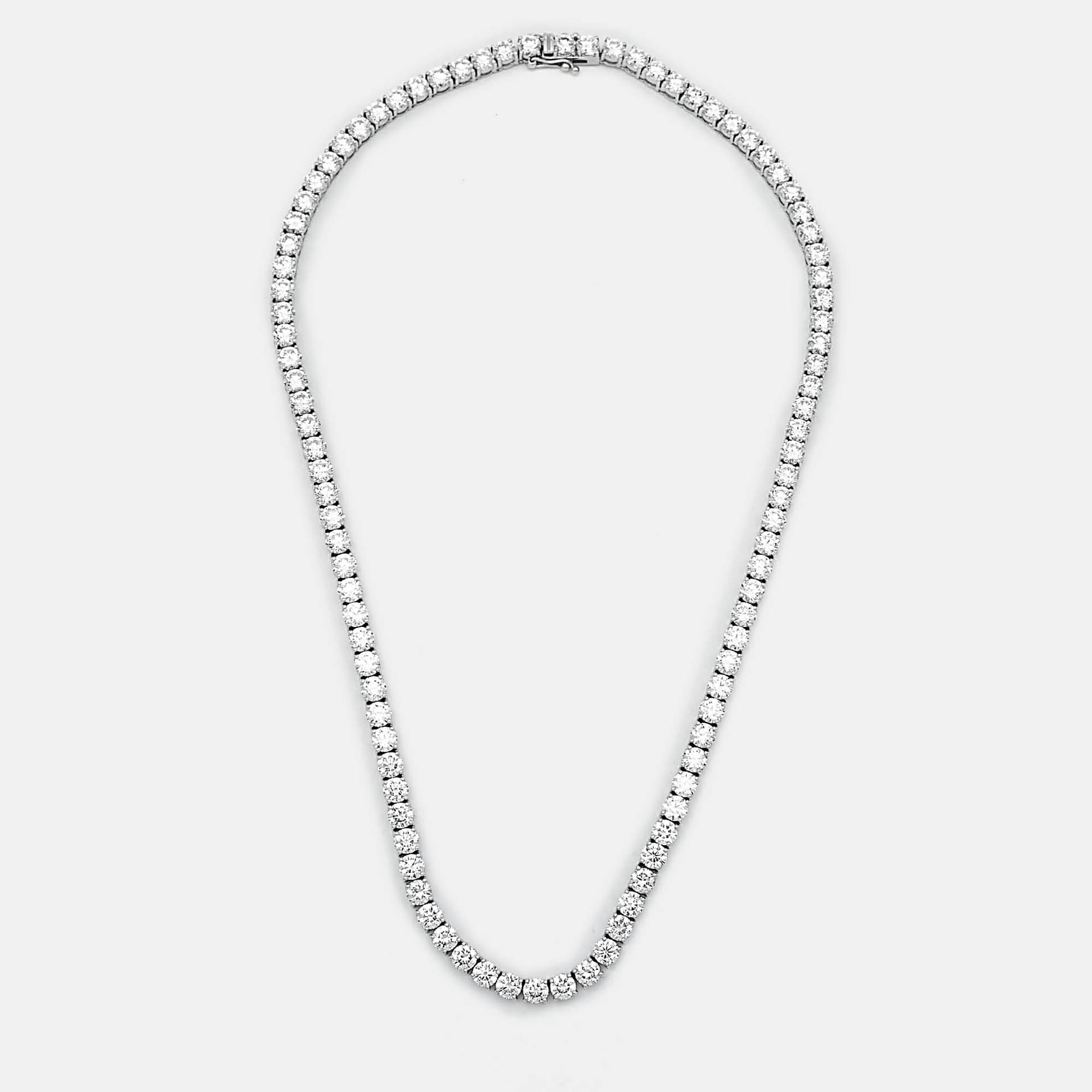 25 cts Round Lab Grown Diamonds Sterling Silver 925 Necklace